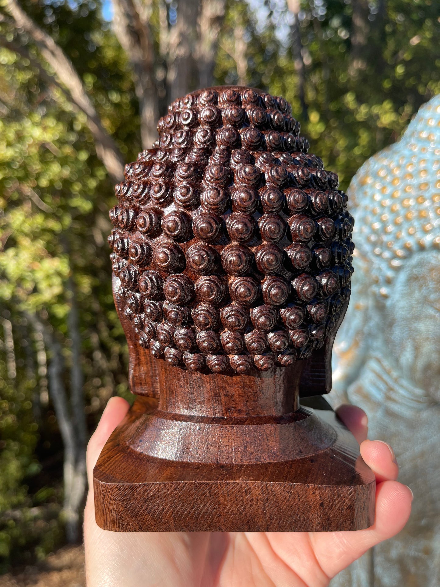 Wood Buddha Head