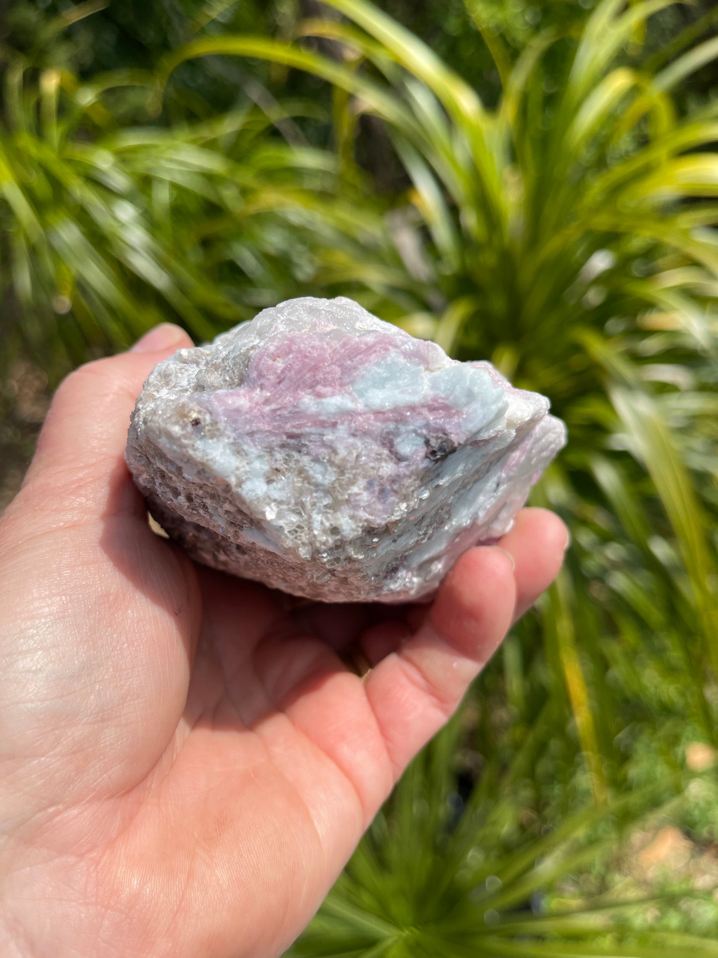 Pink Tourmaline, lepidolite and Muscovite in Quartz