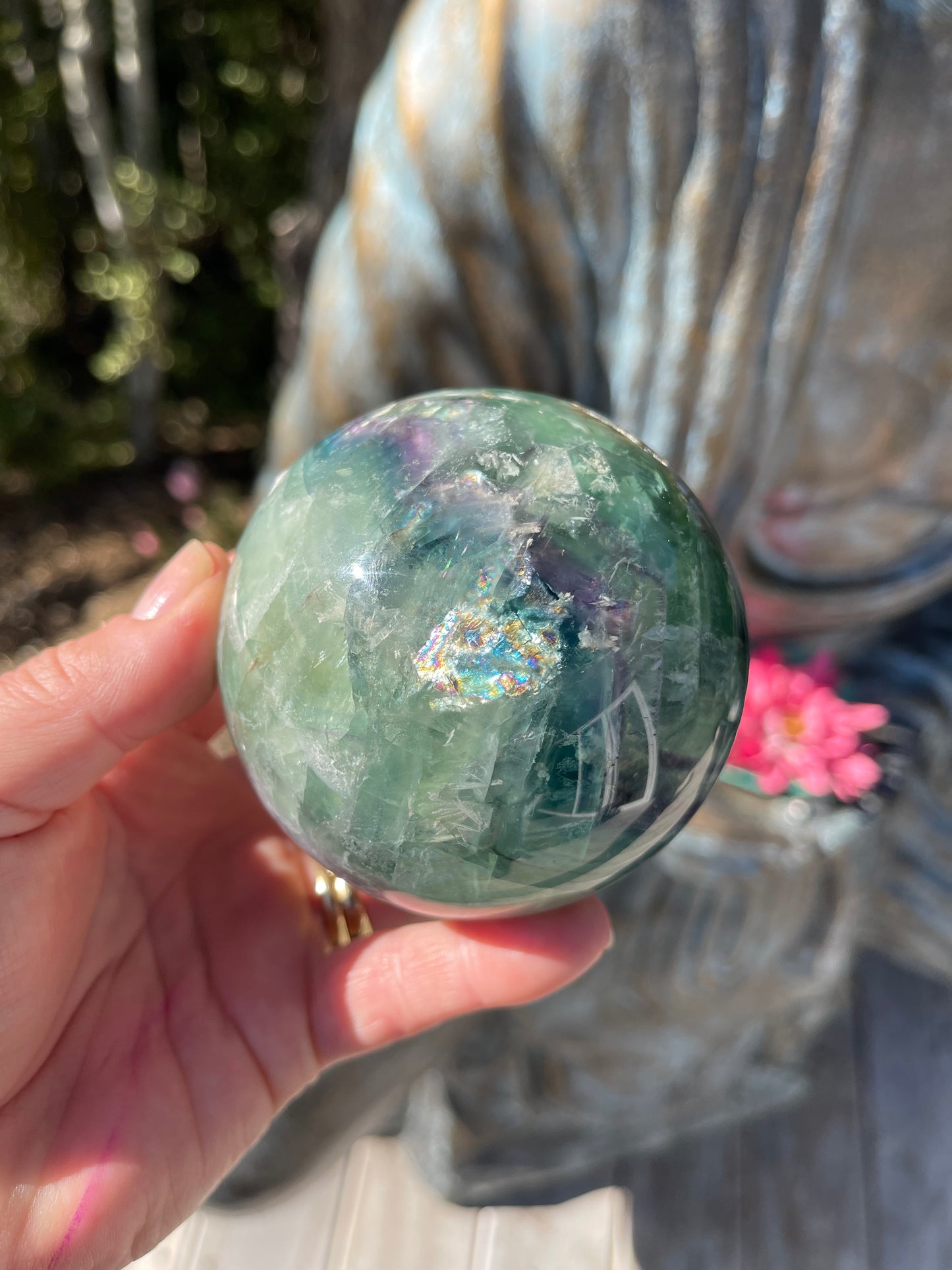 Rainbow Fluorite Sphere