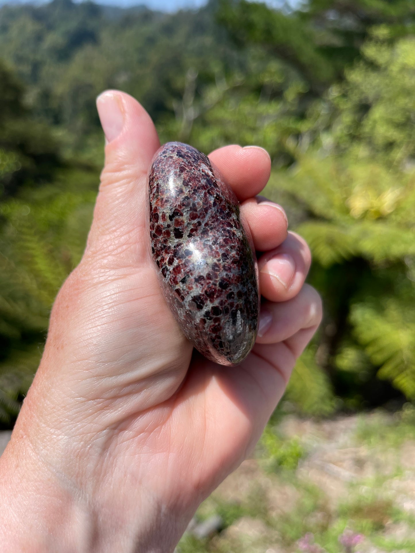 Garnet-Grenatite Puffy Heart