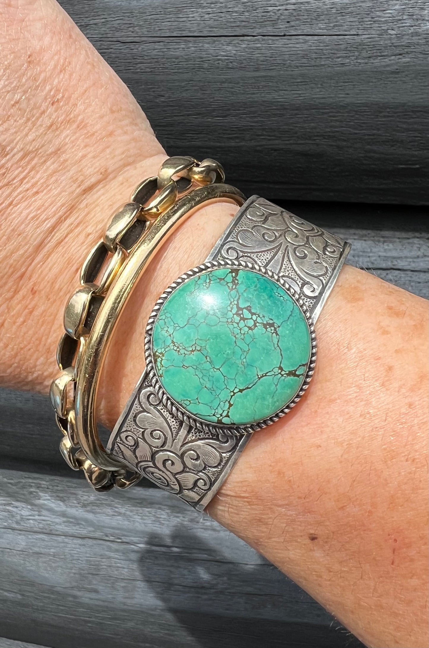 Turquoise and Sterling Silver Cuff