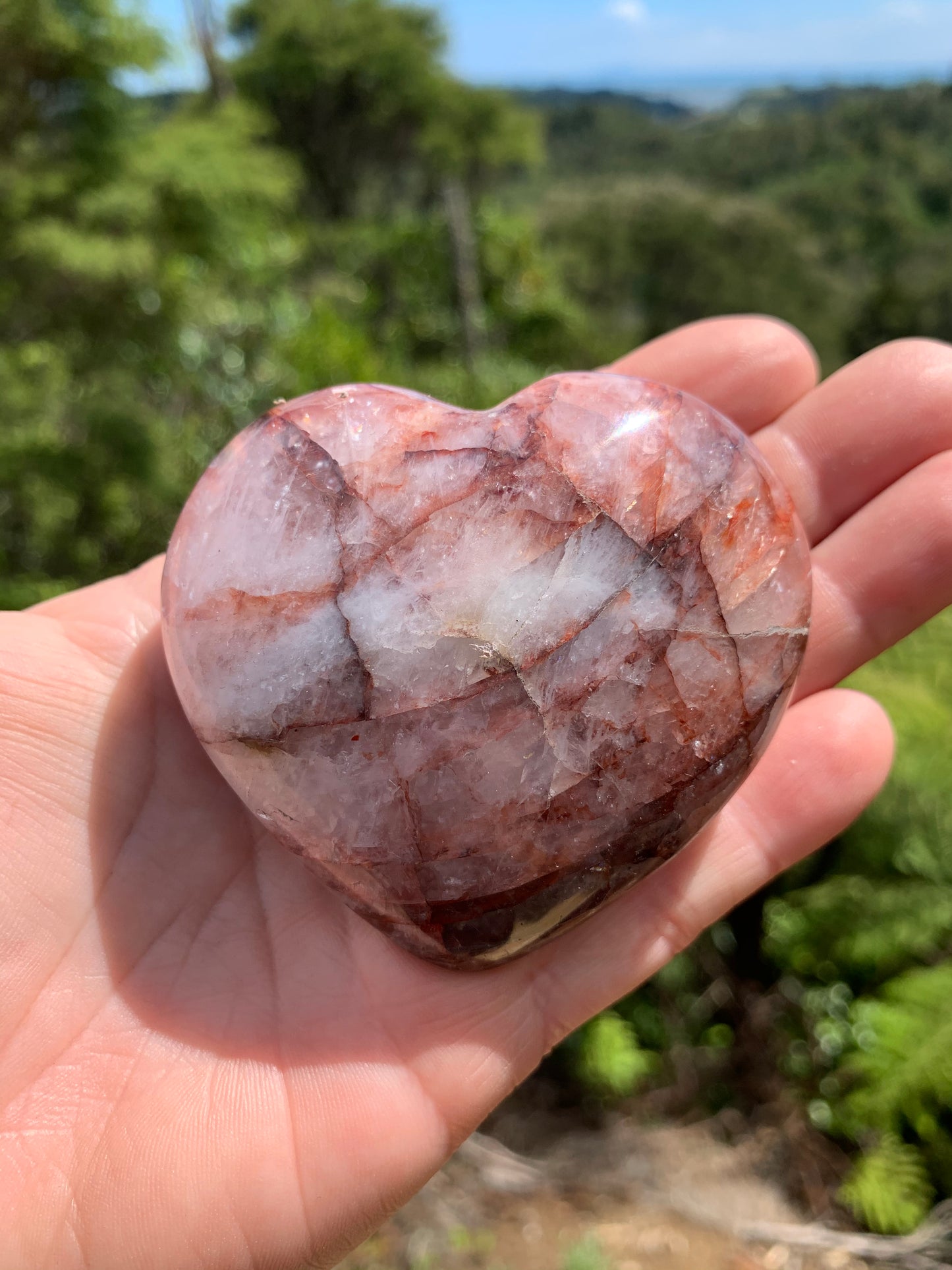 Red Hematoid Quartz or Fire Quartz Heart