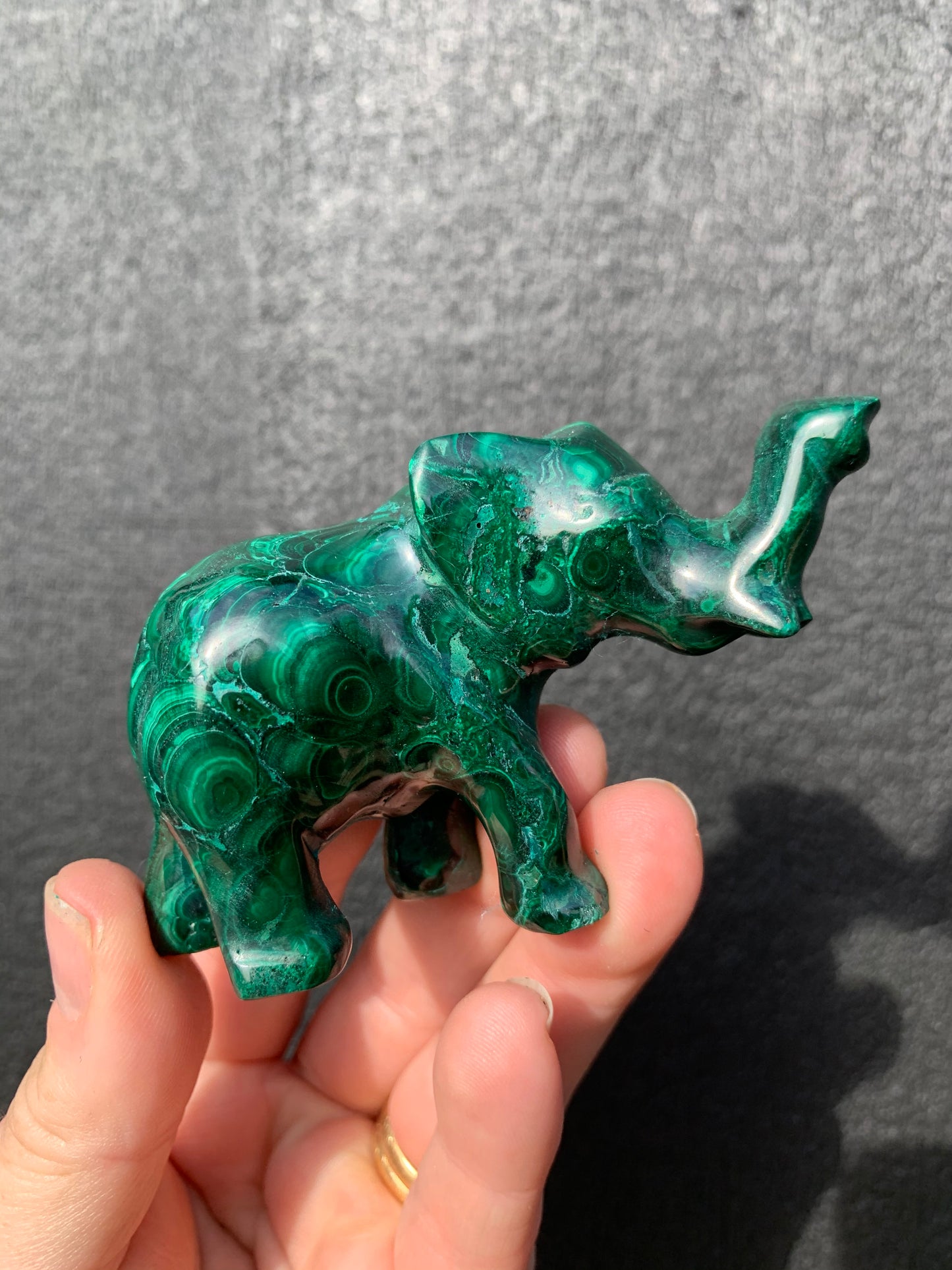 Malachite Carved Elephant