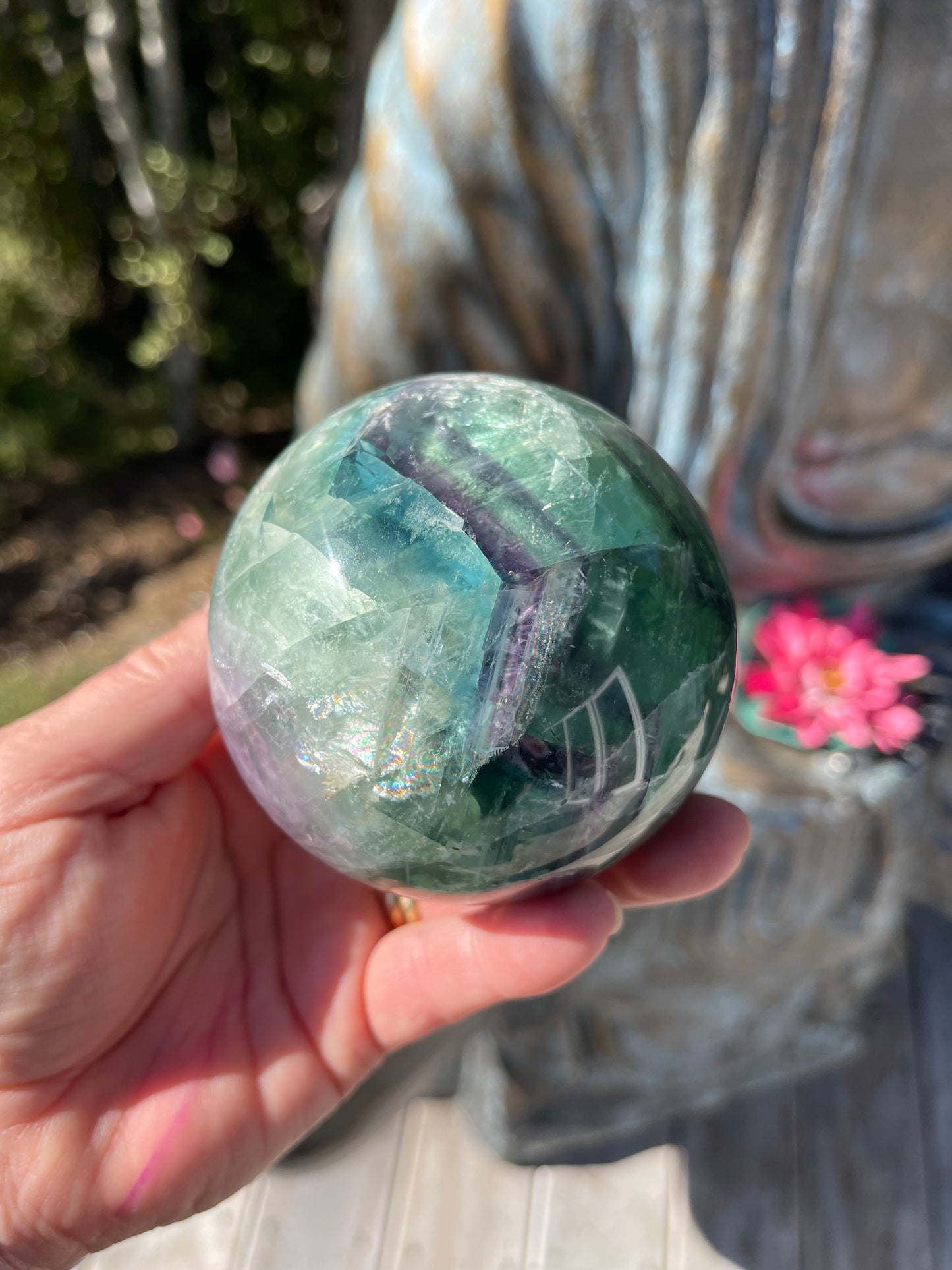 Rainbow Fluorite Sphere