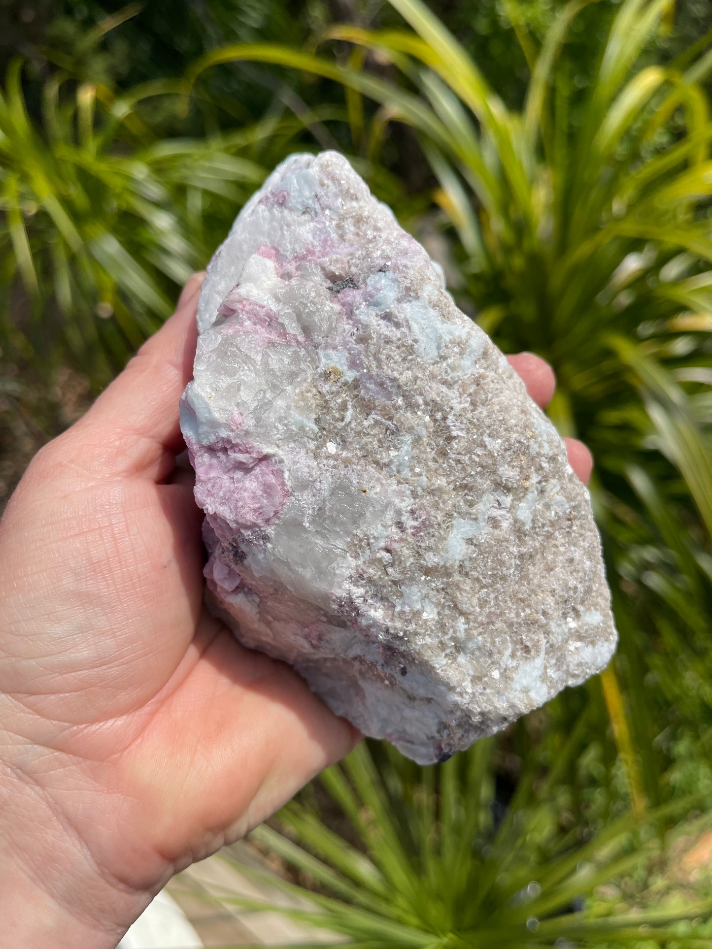 Pink Tourmaline, lepidolite and Muscovite in Quartz