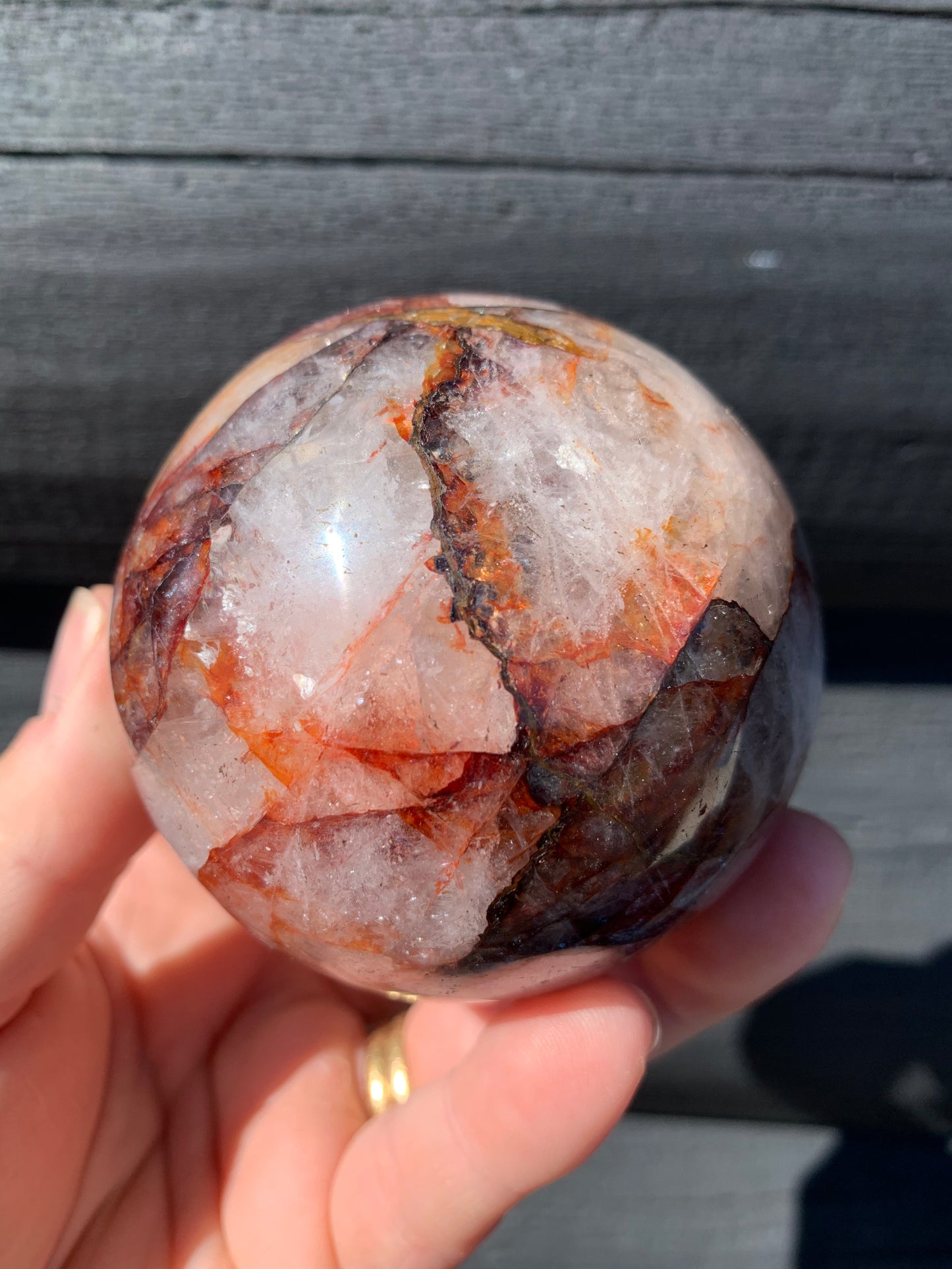 Red Hematoid Quartz or Fire Quartz Sphere