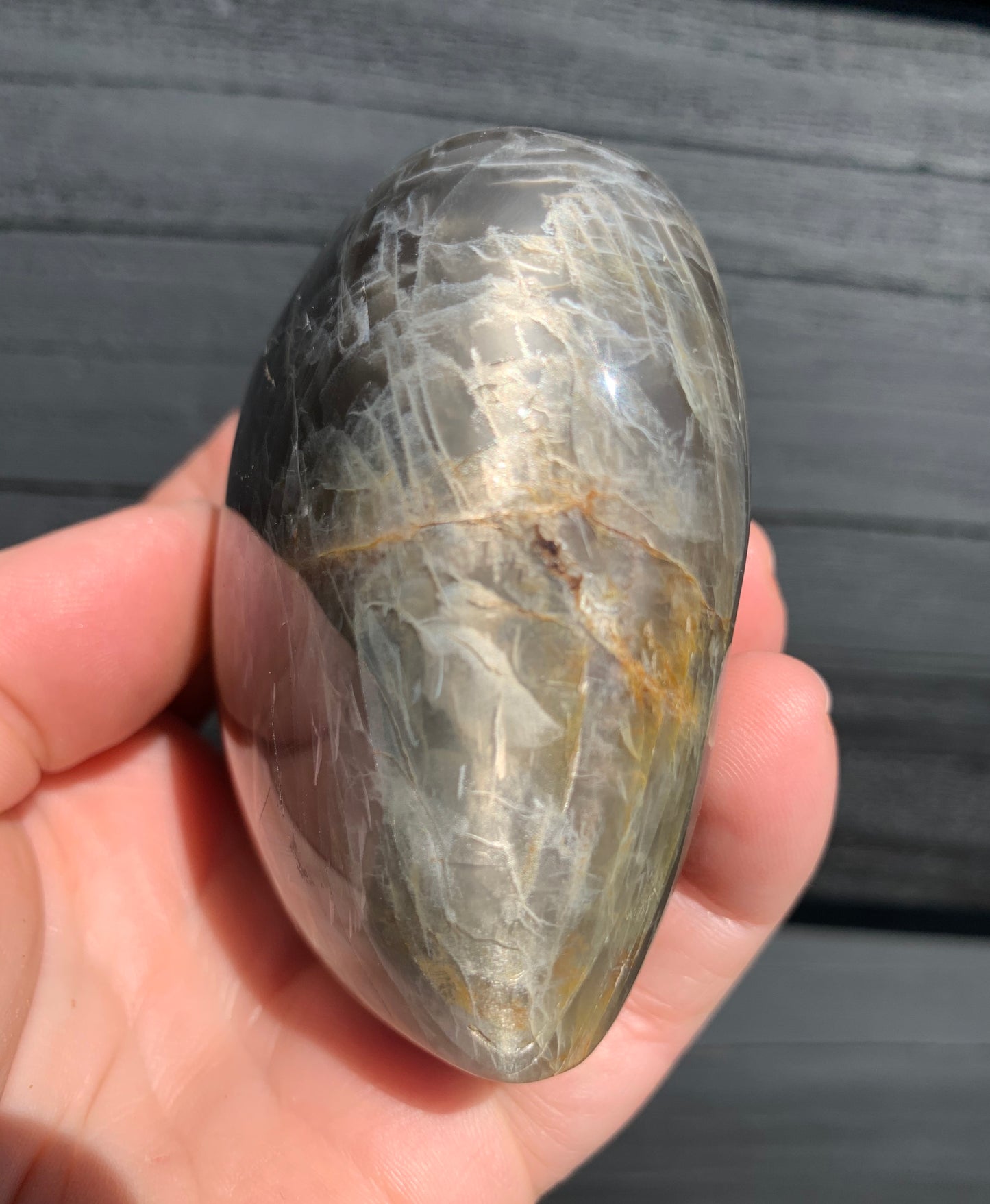 Black Moonstone Heart