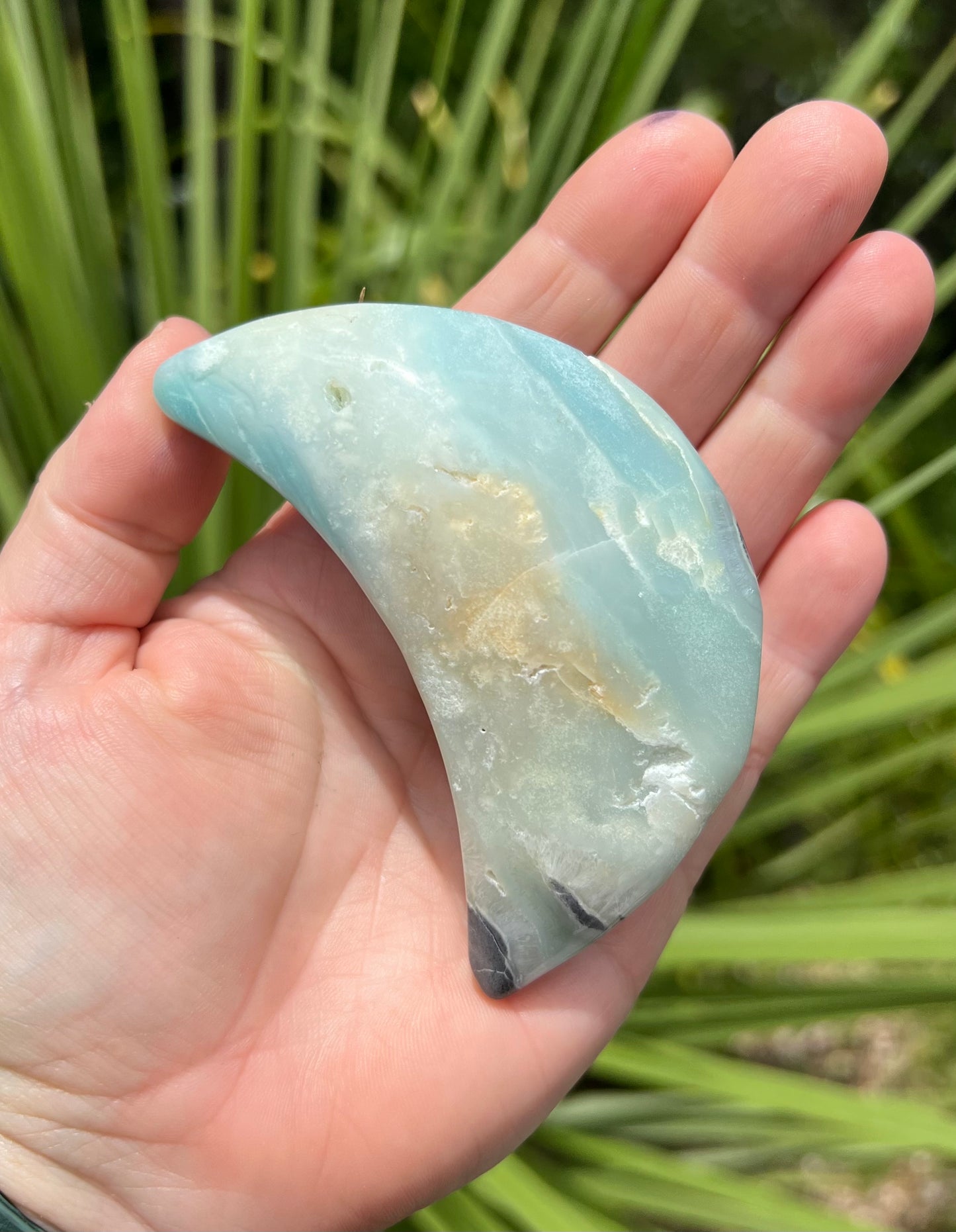 Blue Quartzite Crescent Moon