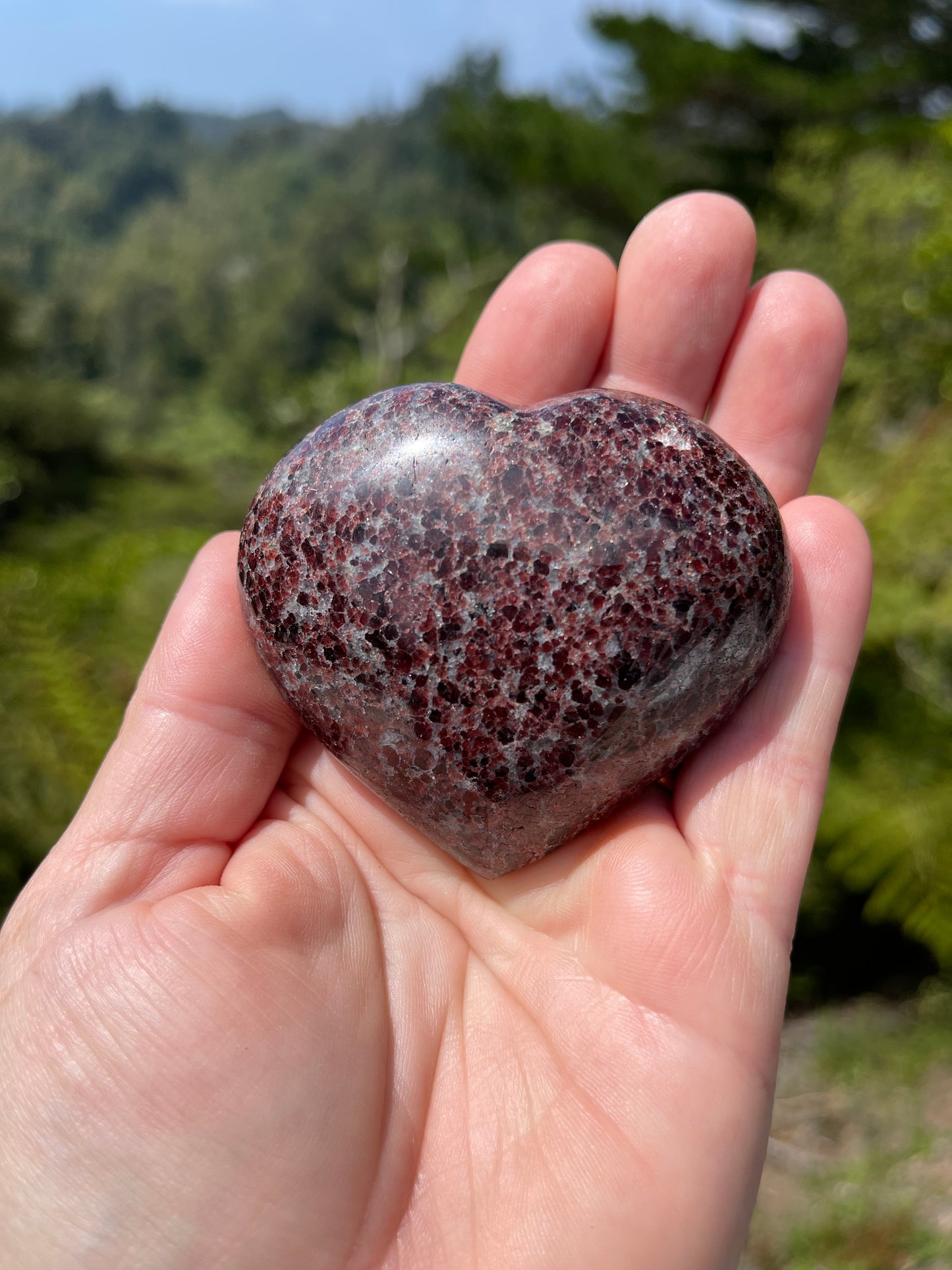 Garnet-Grenatite Puffy Heart
