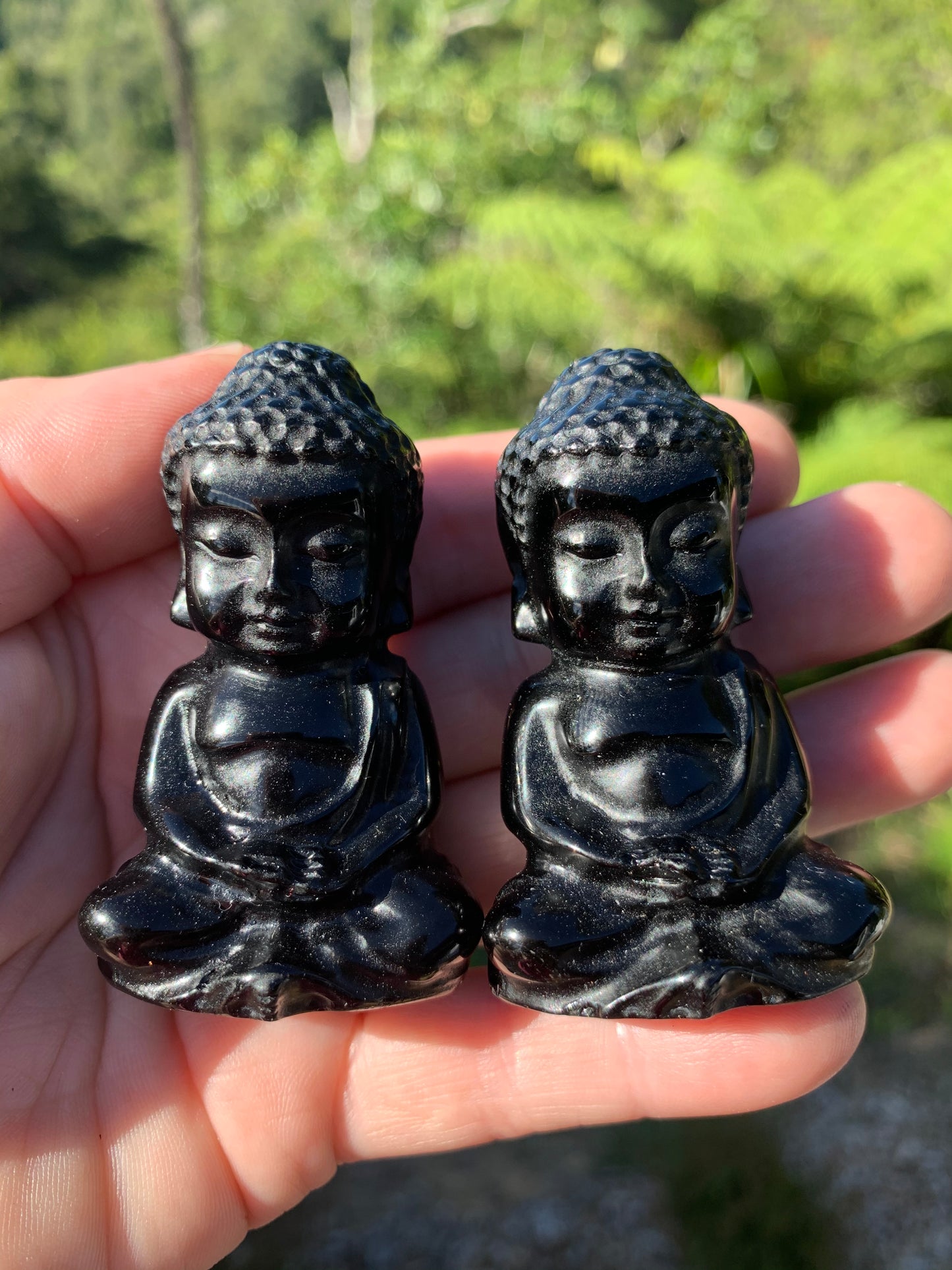 Black Obsidian Carved Buddha