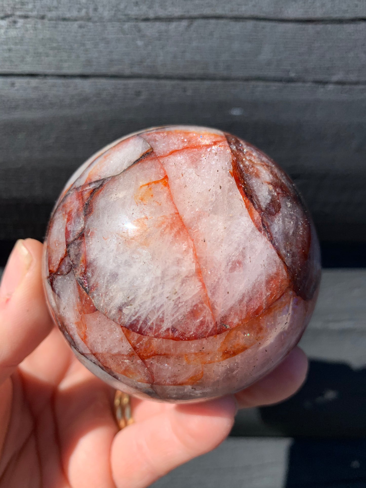 Red Hematoid Quartz or Fire Quartz Sphere