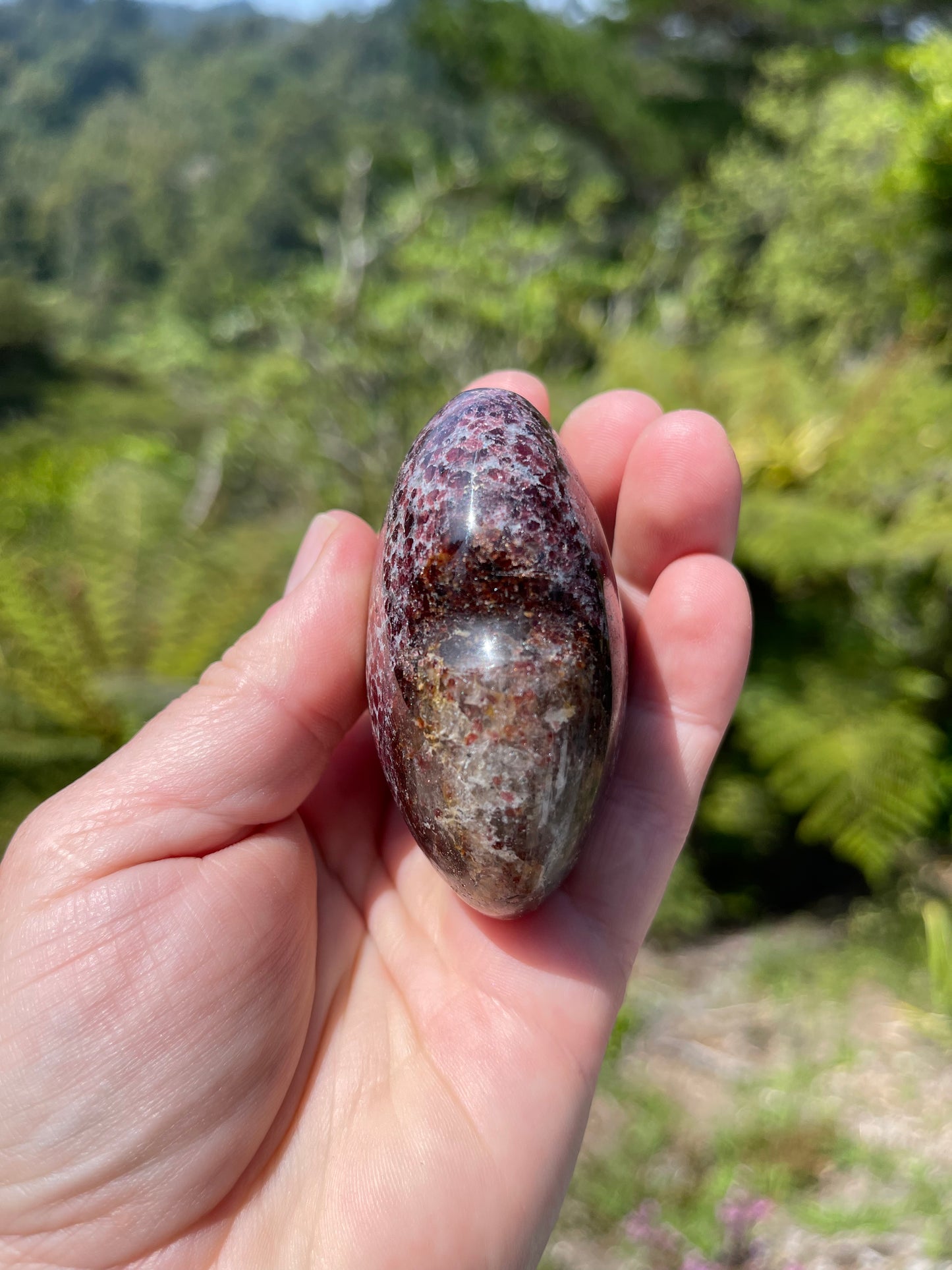 Garnet-Grenatite Puffy Heart