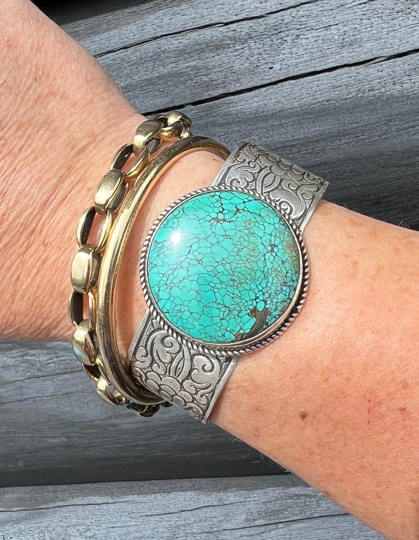 Turquoise and Sterling Silver Cuff