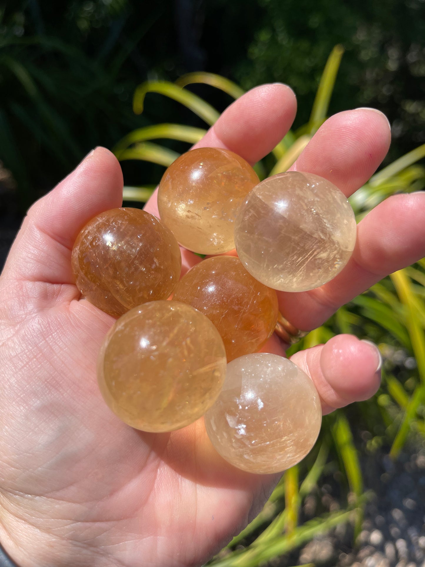 Optical Honey Calcite Sphere