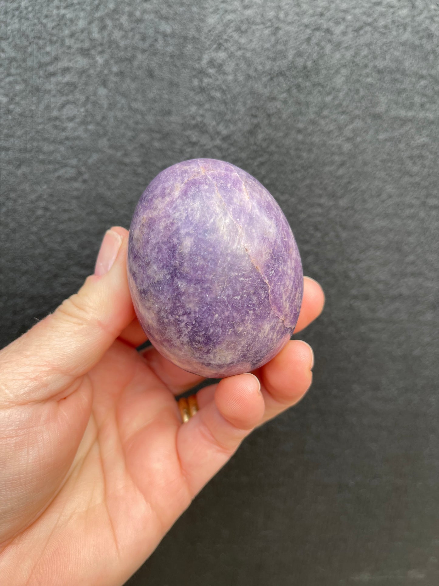 Lepidolite carved stone Egg