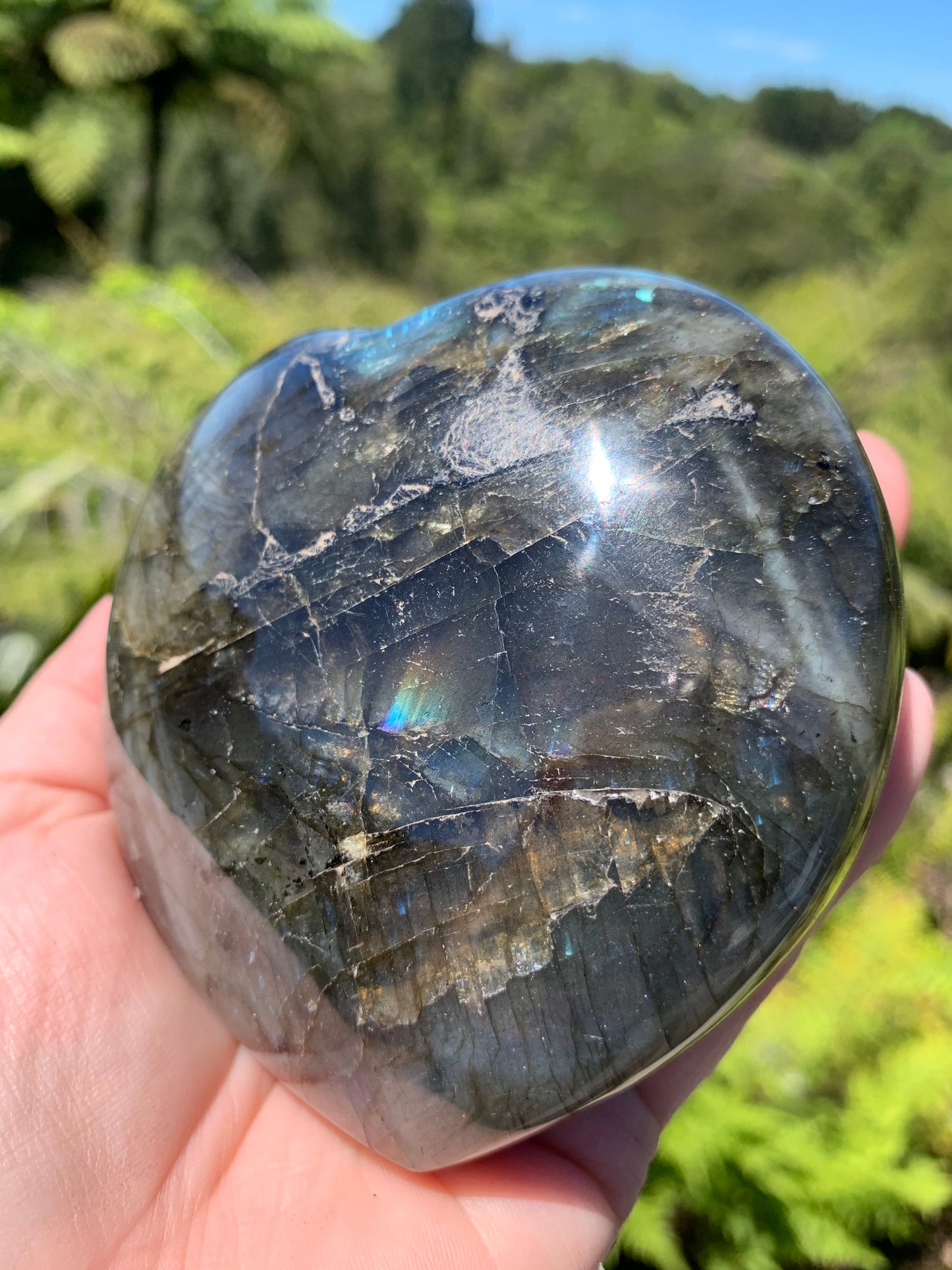 Labradorite Heart
