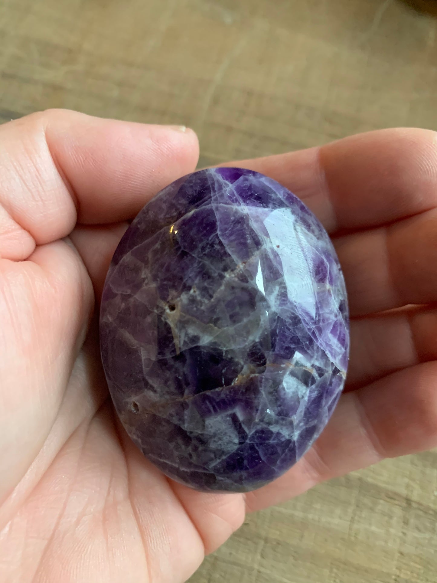 Amazing Chevron Amethyst Palm Stone