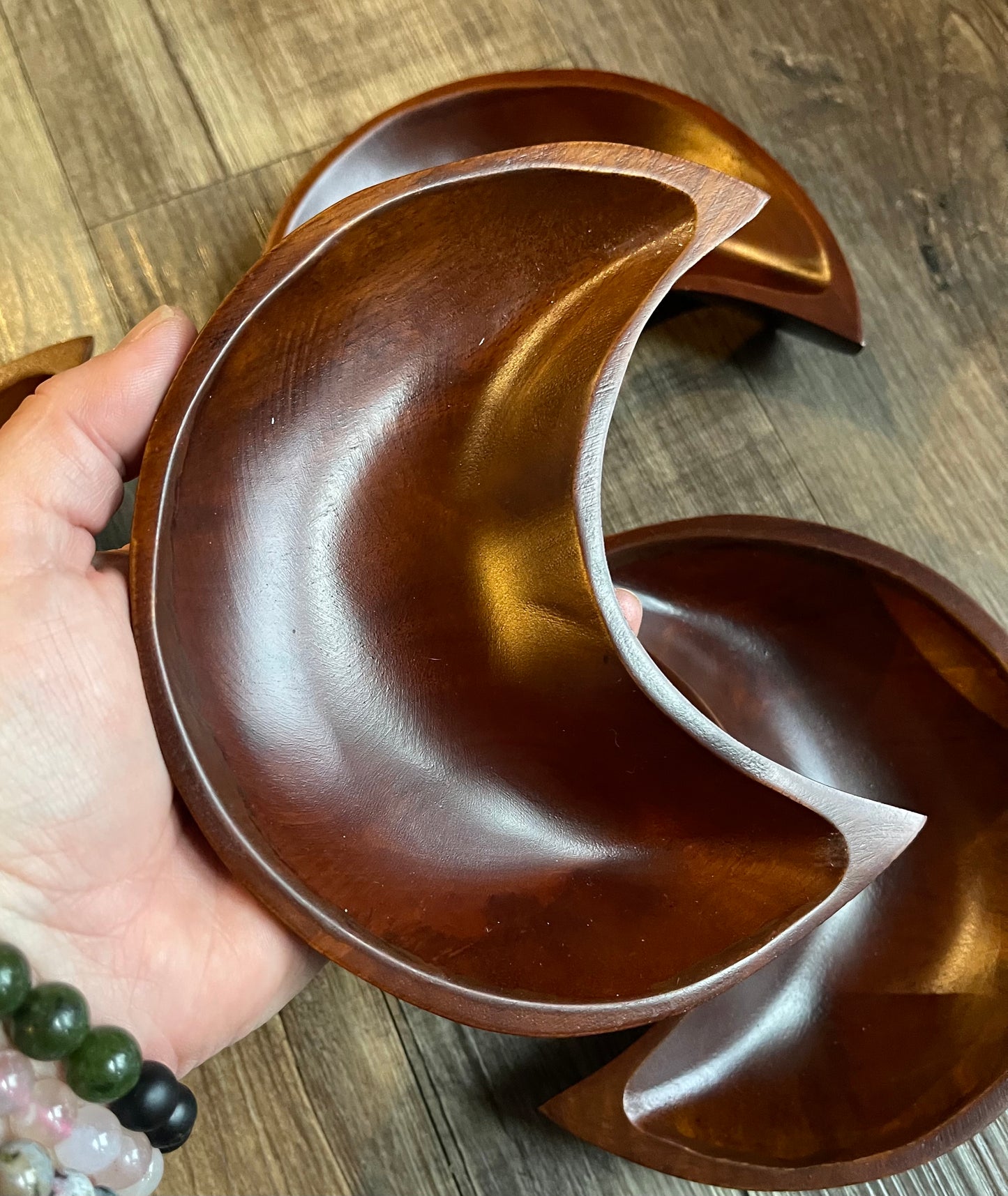 Crescent Moon Mango Wood Bowl, Brown