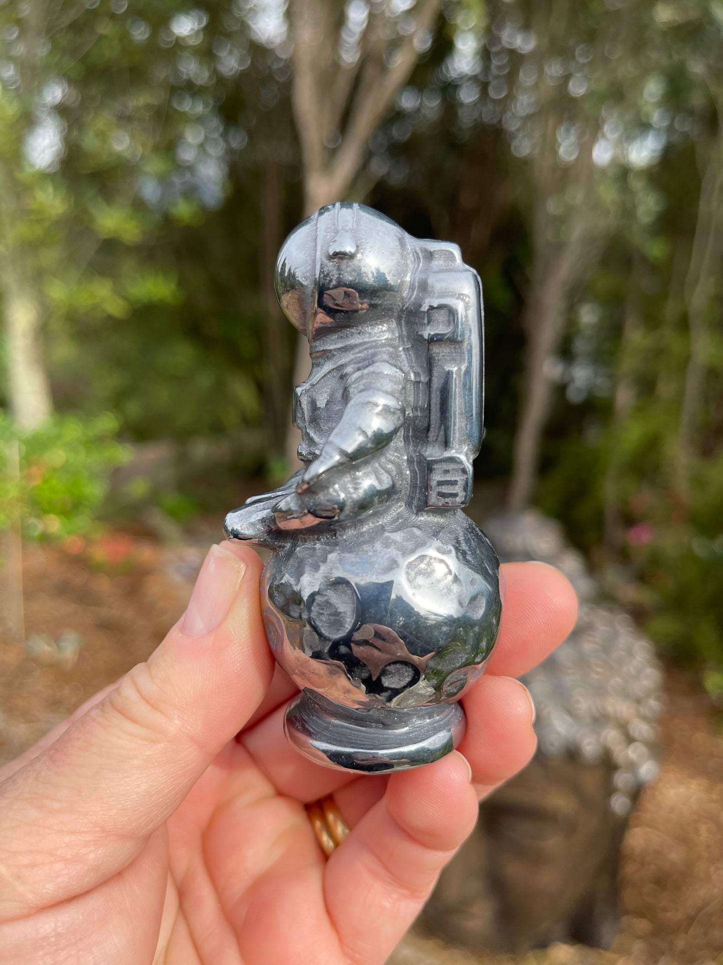 Terahertz Meditating Astronaut on the Moon
