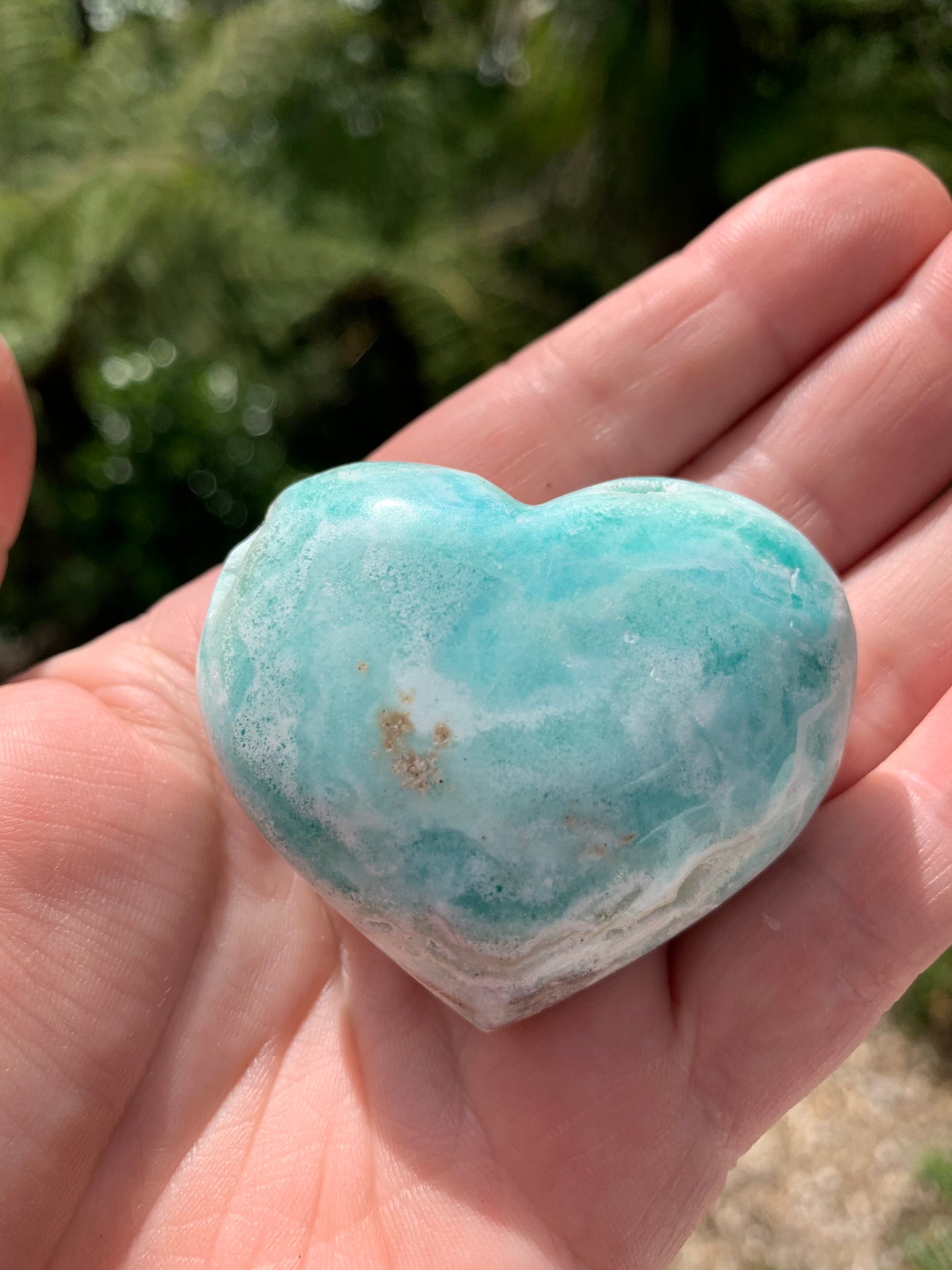 Blue Calcite/Aragonite Heart