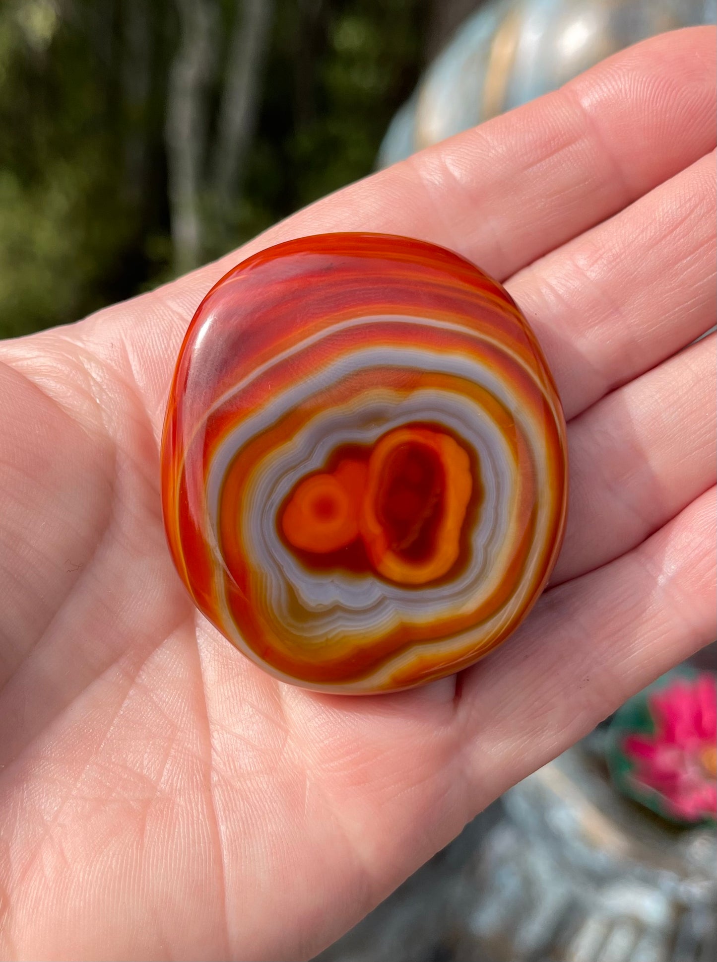 Banded Agate Palm Stone, Dyed