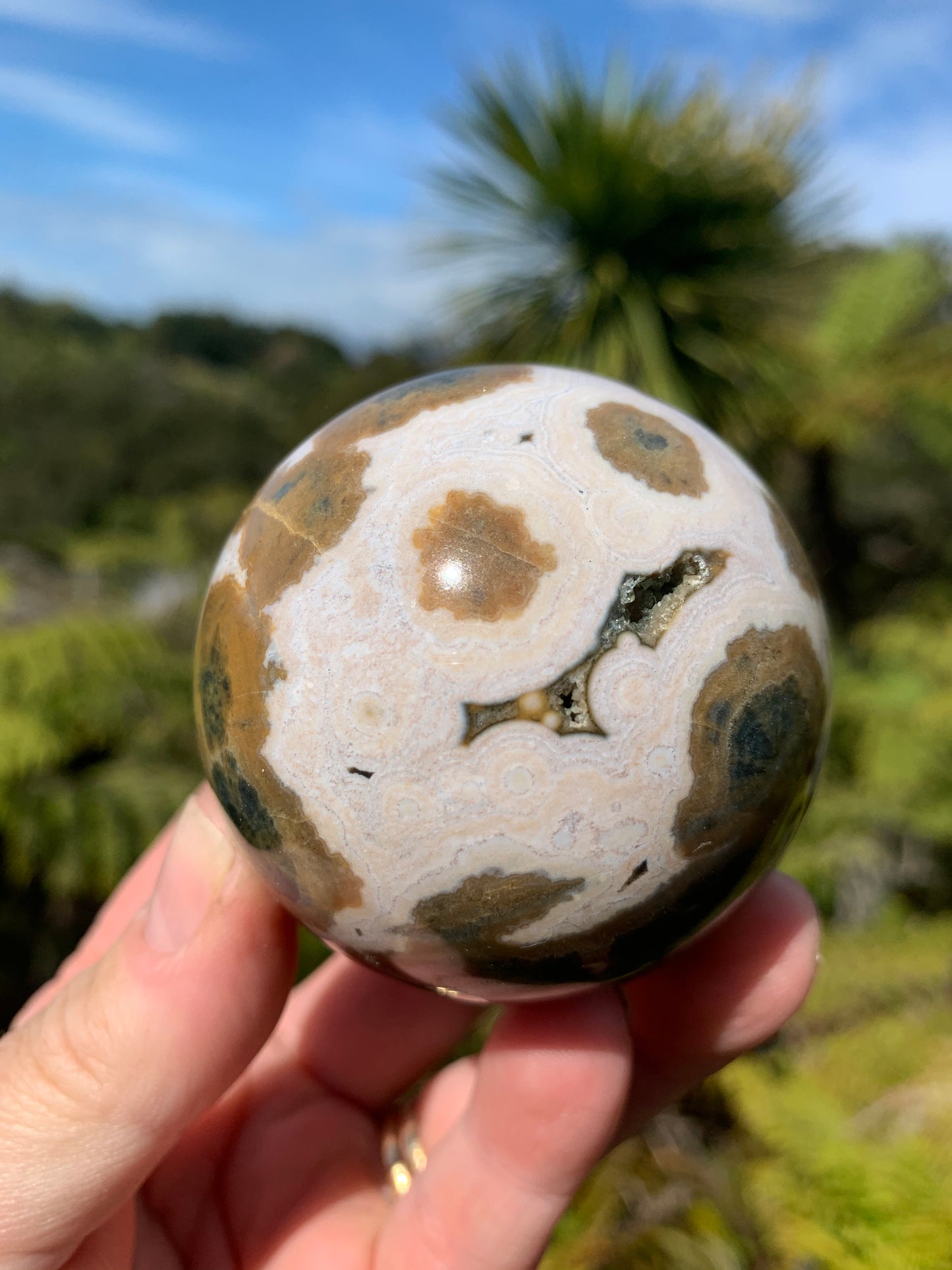Orbicular Ocean Jasper Sphere