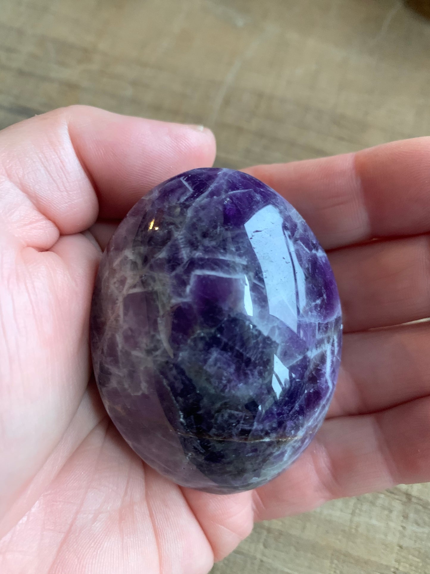 Amazing Chevron Amethyst Palm Stone