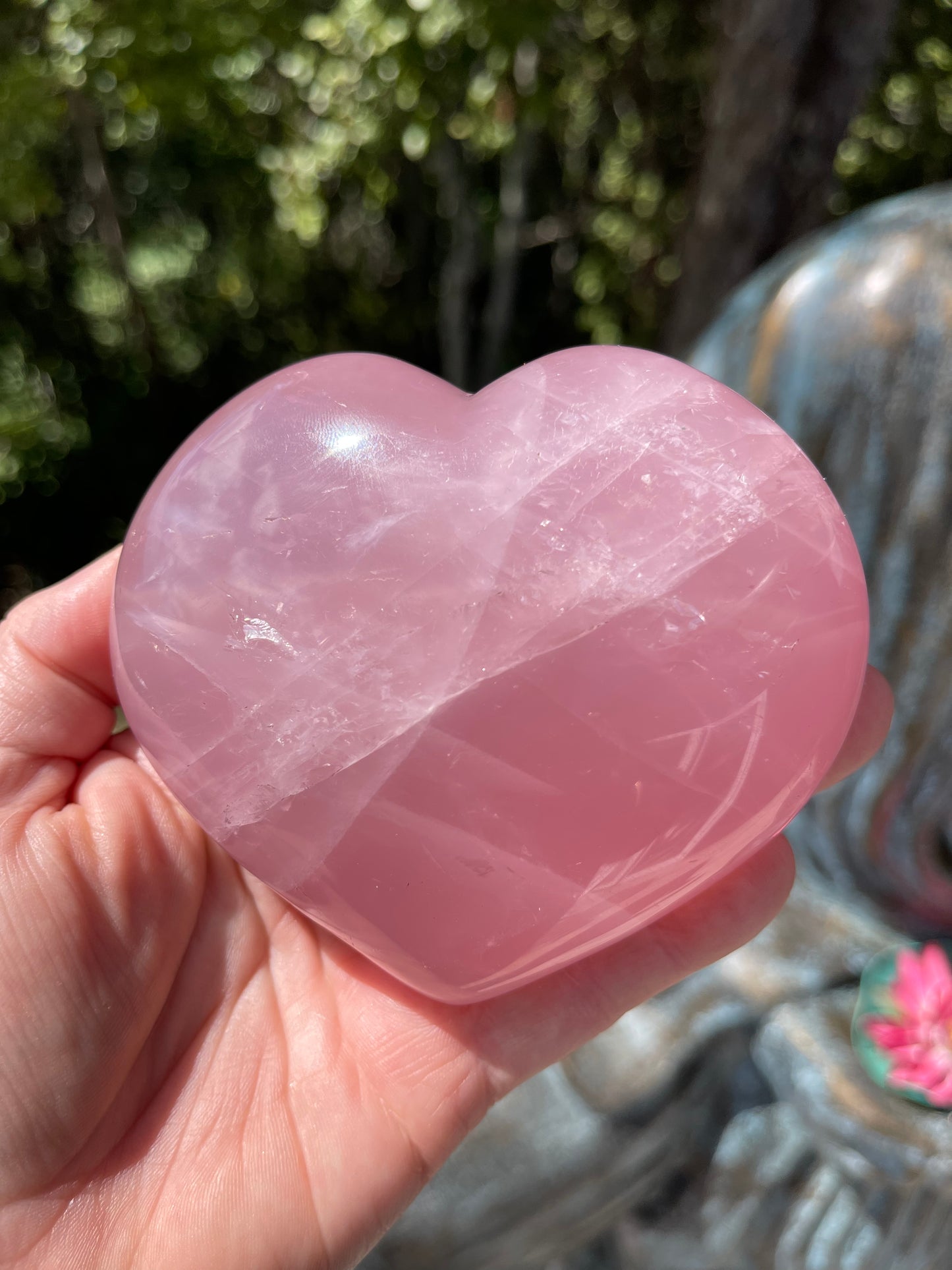 Star Rose Quartz Heart
