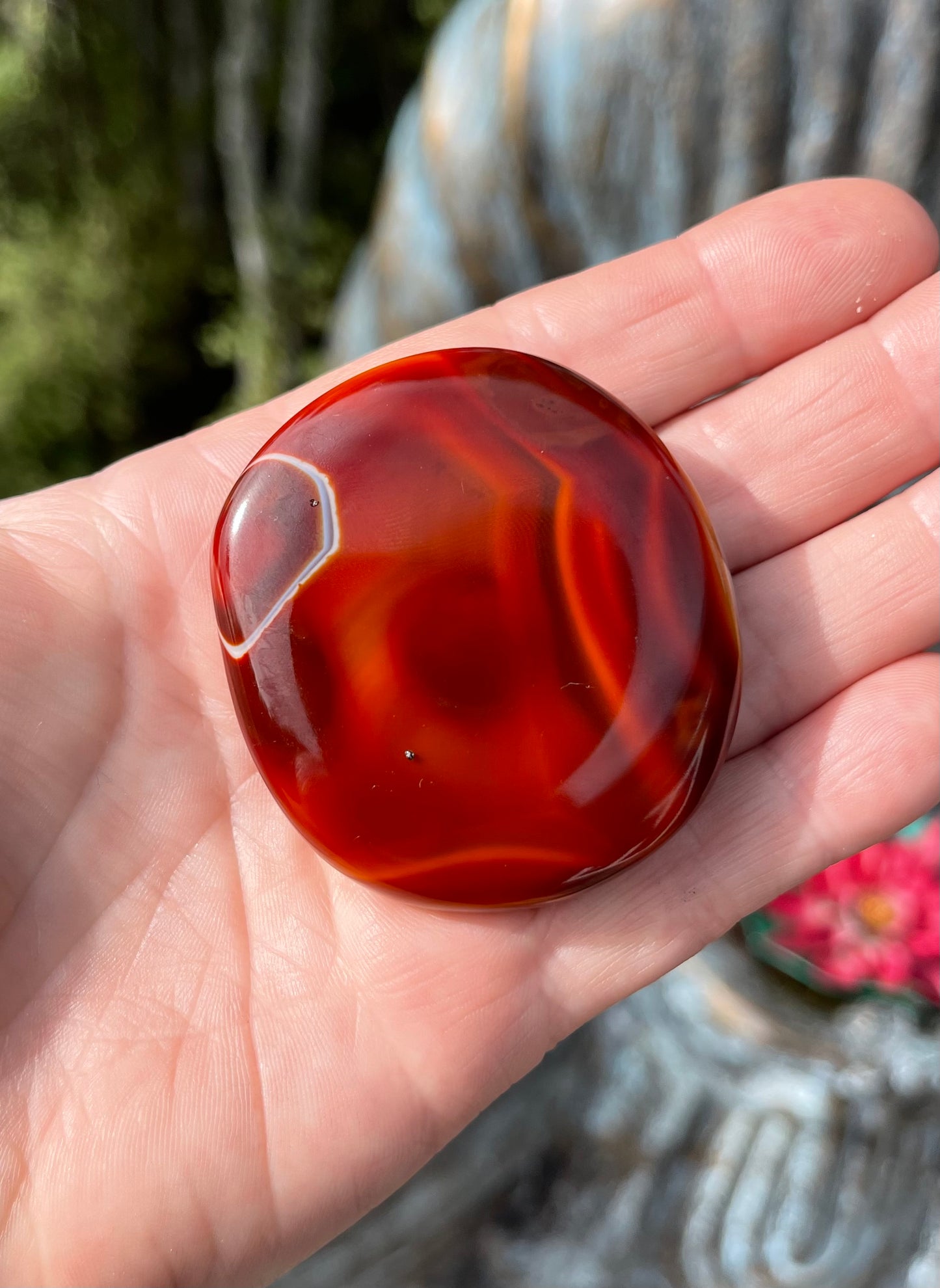 Banded Agate Palm Stone, Heated