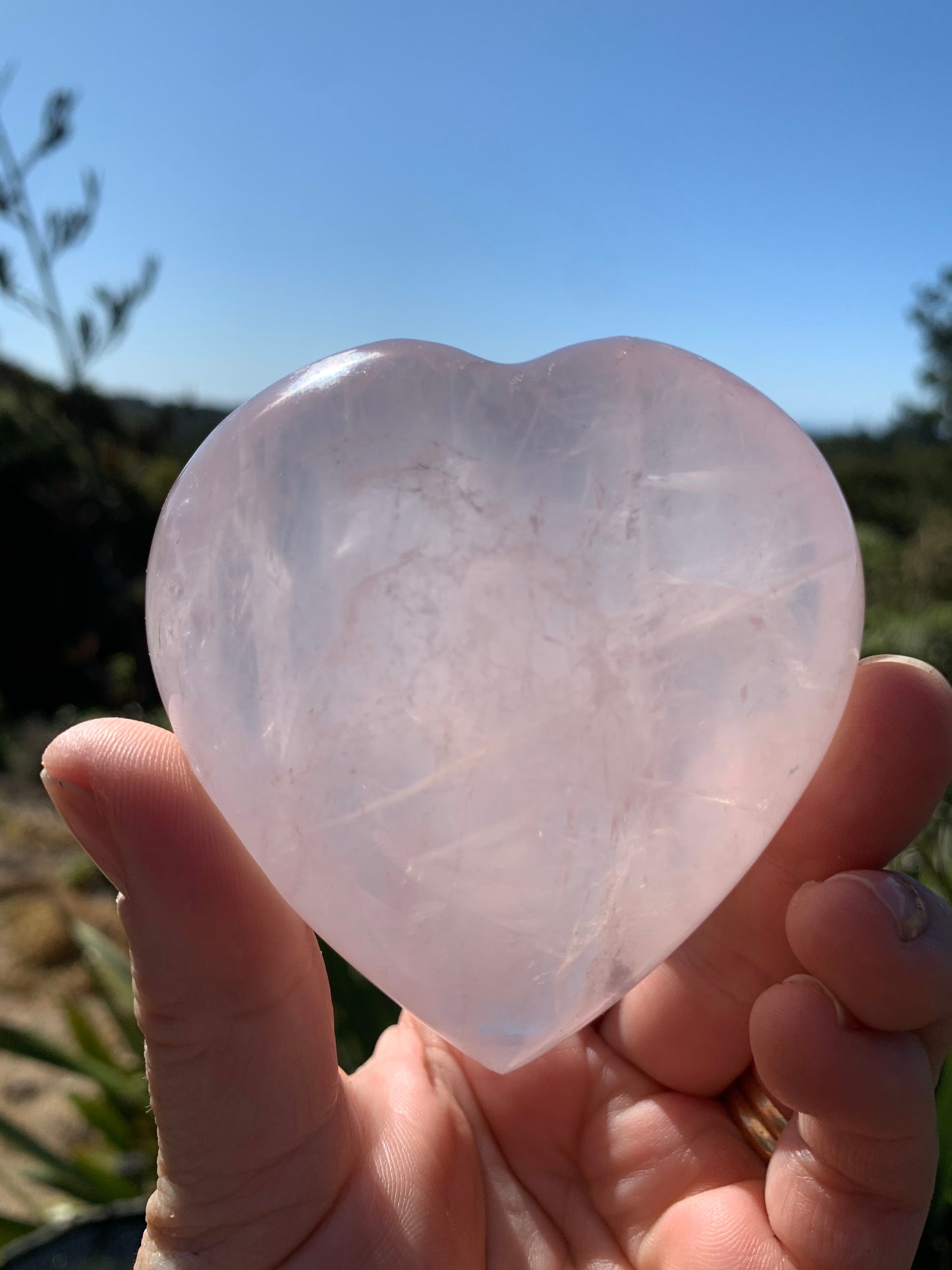 Star Rose Quartz Heart