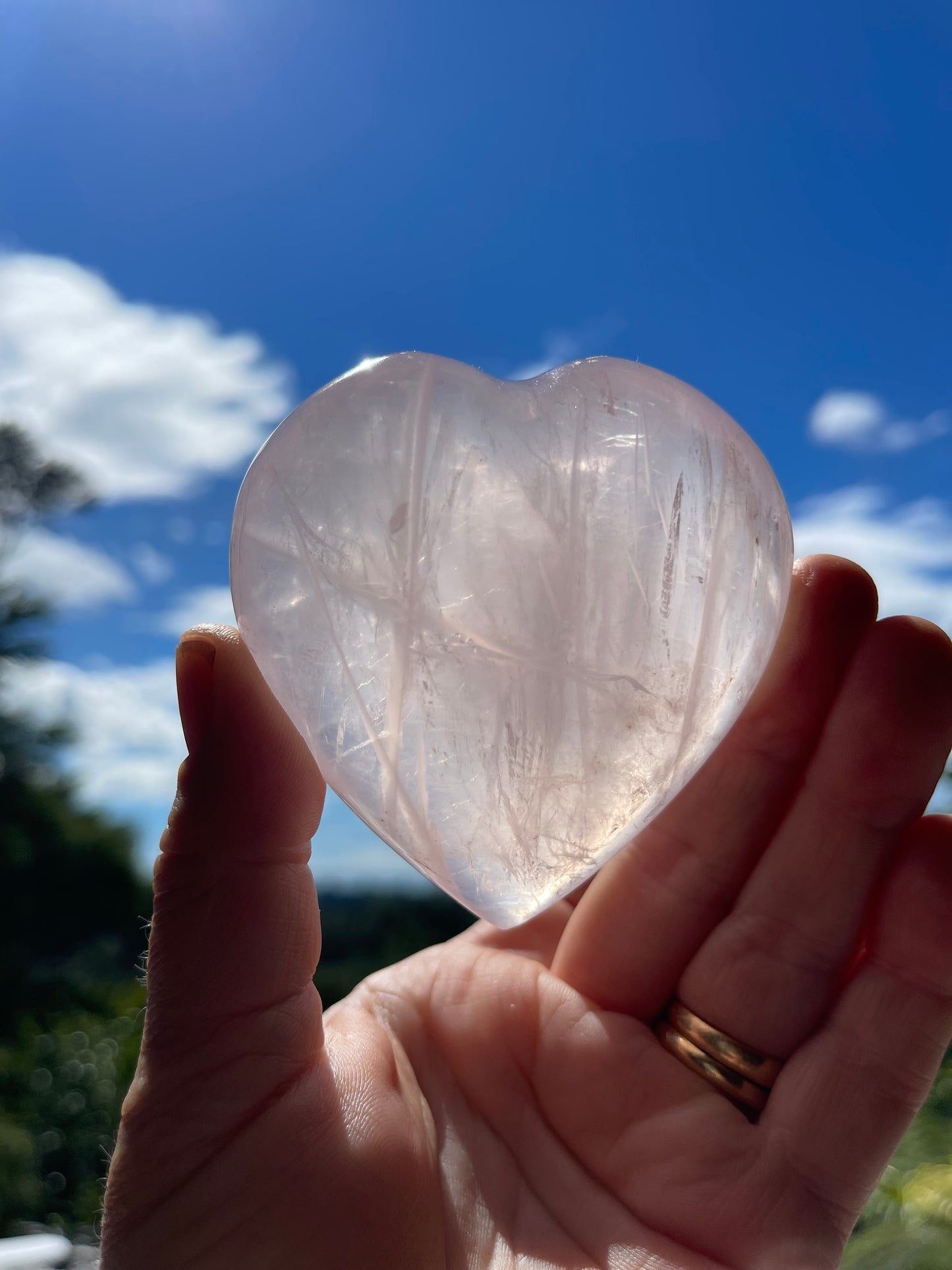 Star Rose Quartz Heart