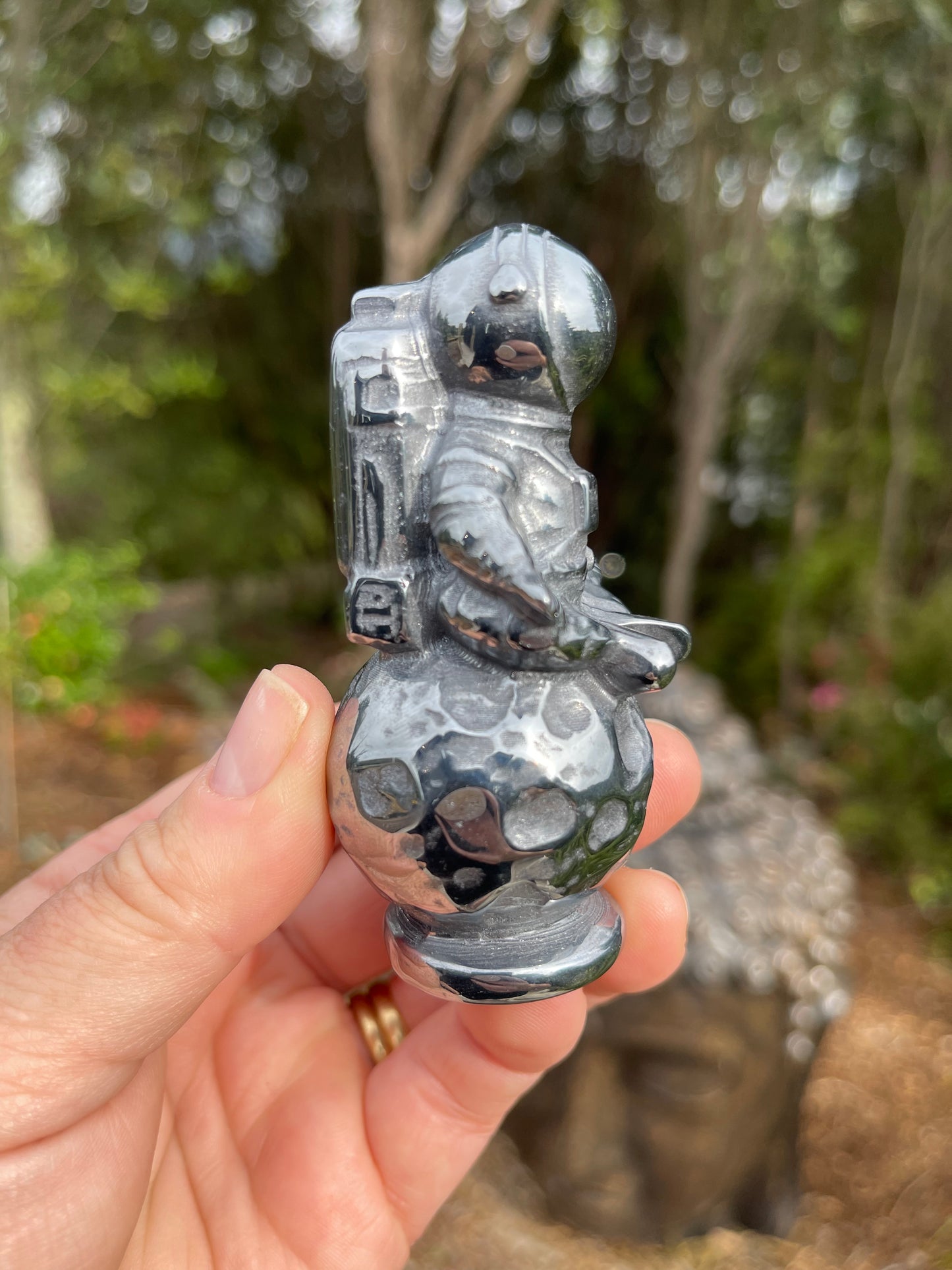 Terahertz Meditating Astronaut on the Moon