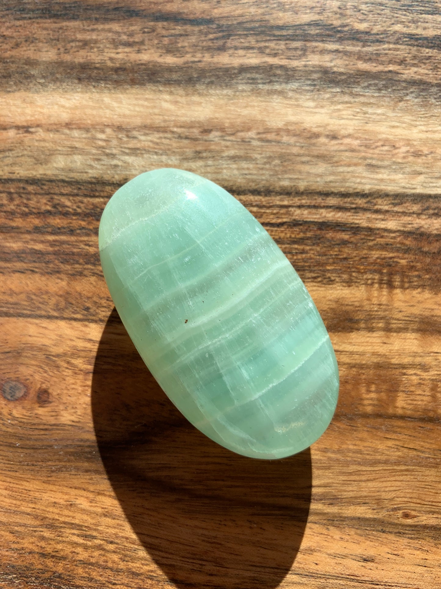 Pistachio Green Calcite Palm Stone