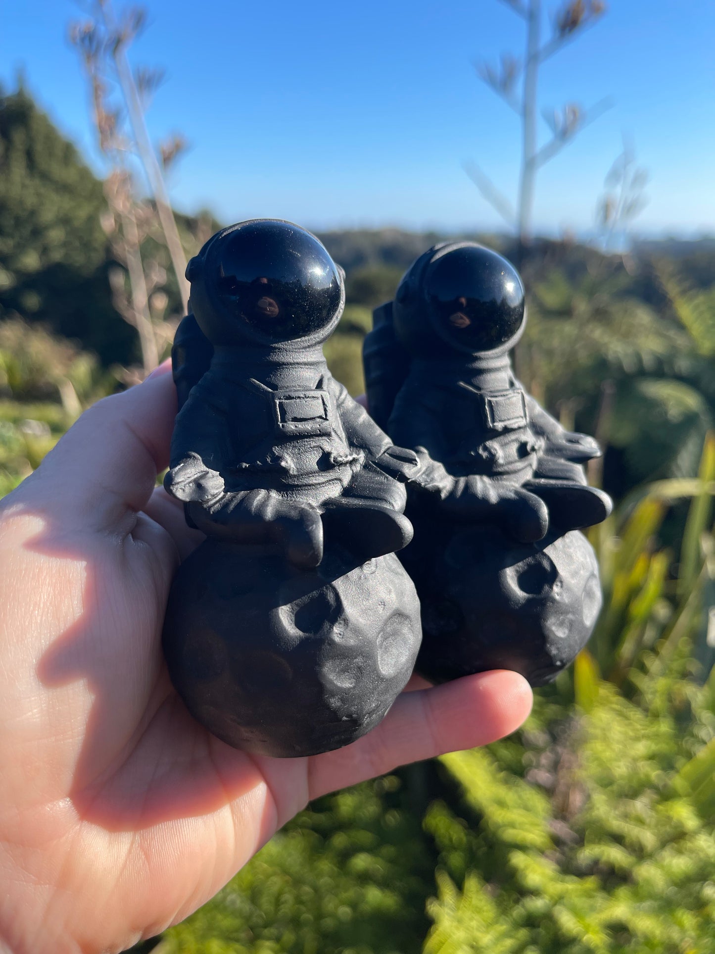 Obsidian Meditating Astronaut on the Moon