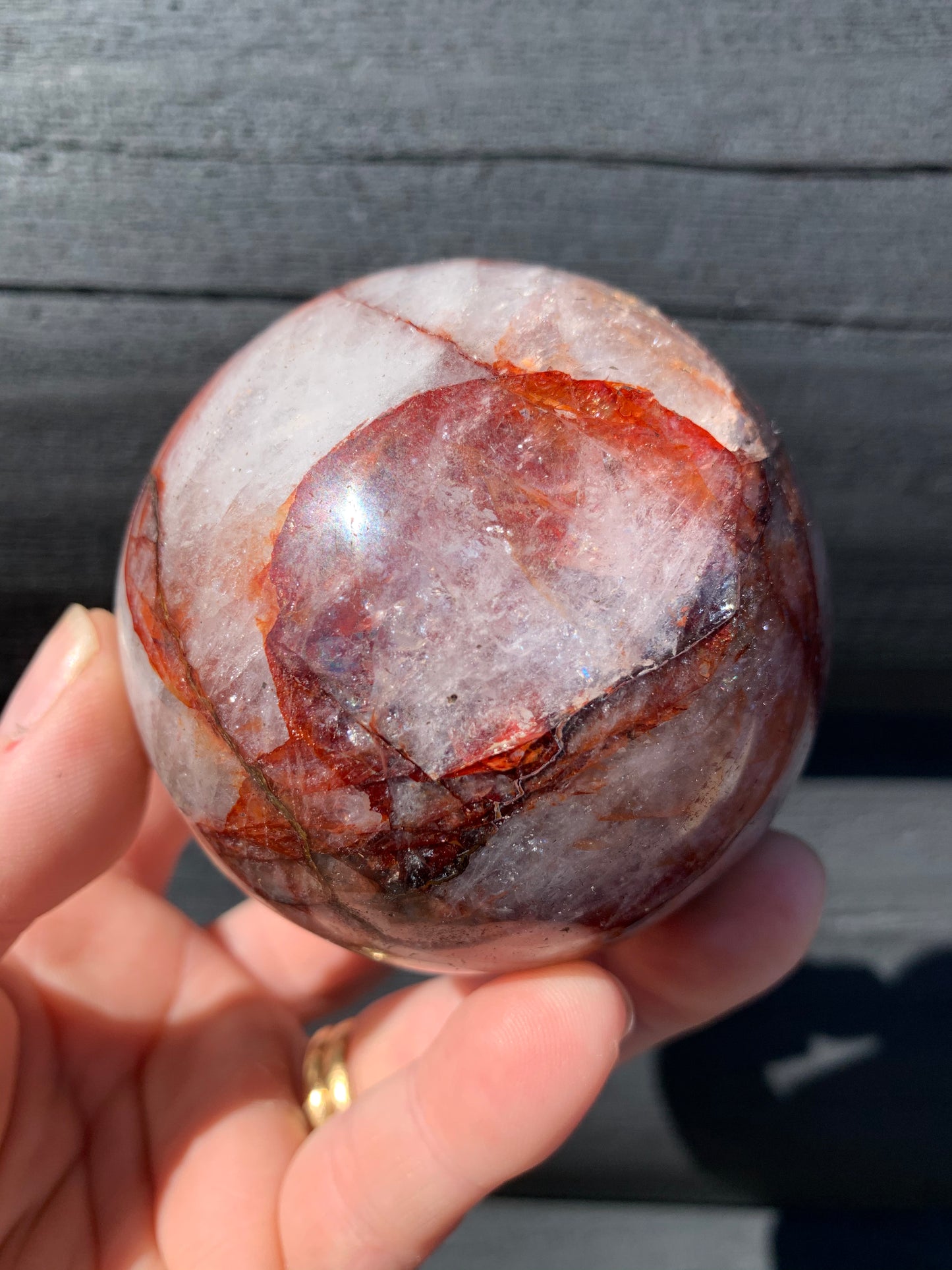 Red Hematoid Quartz or Fire Quartz Sphere