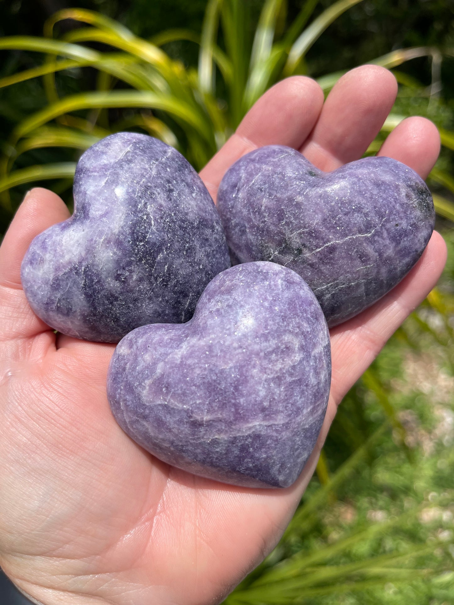 Lepidolite Puffy Hearts-Meduim Purple