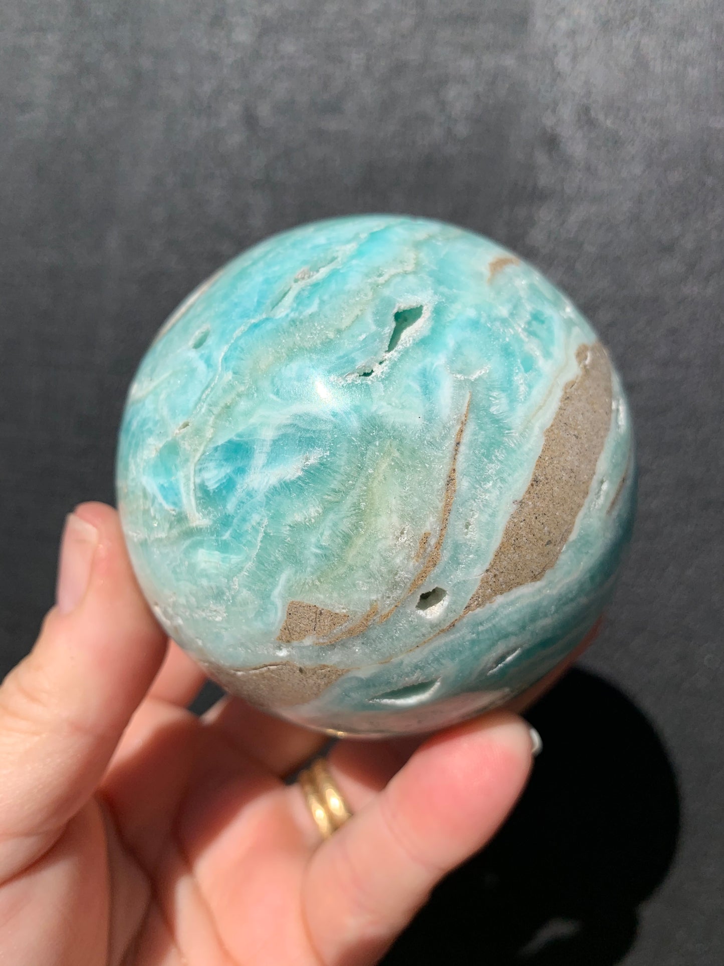 Blue Calcite/Aragonite Sphere