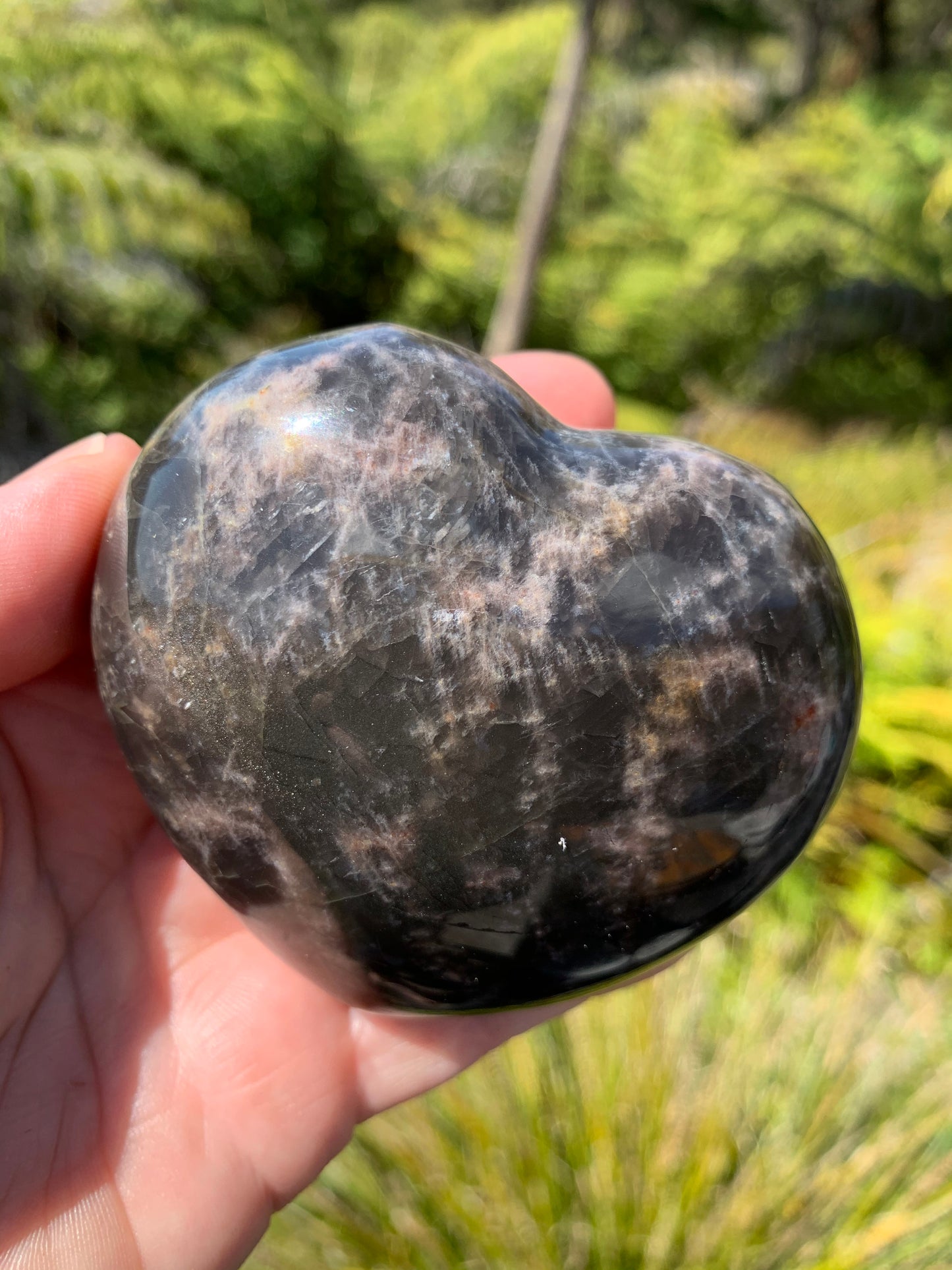 Black Moonstone Heart