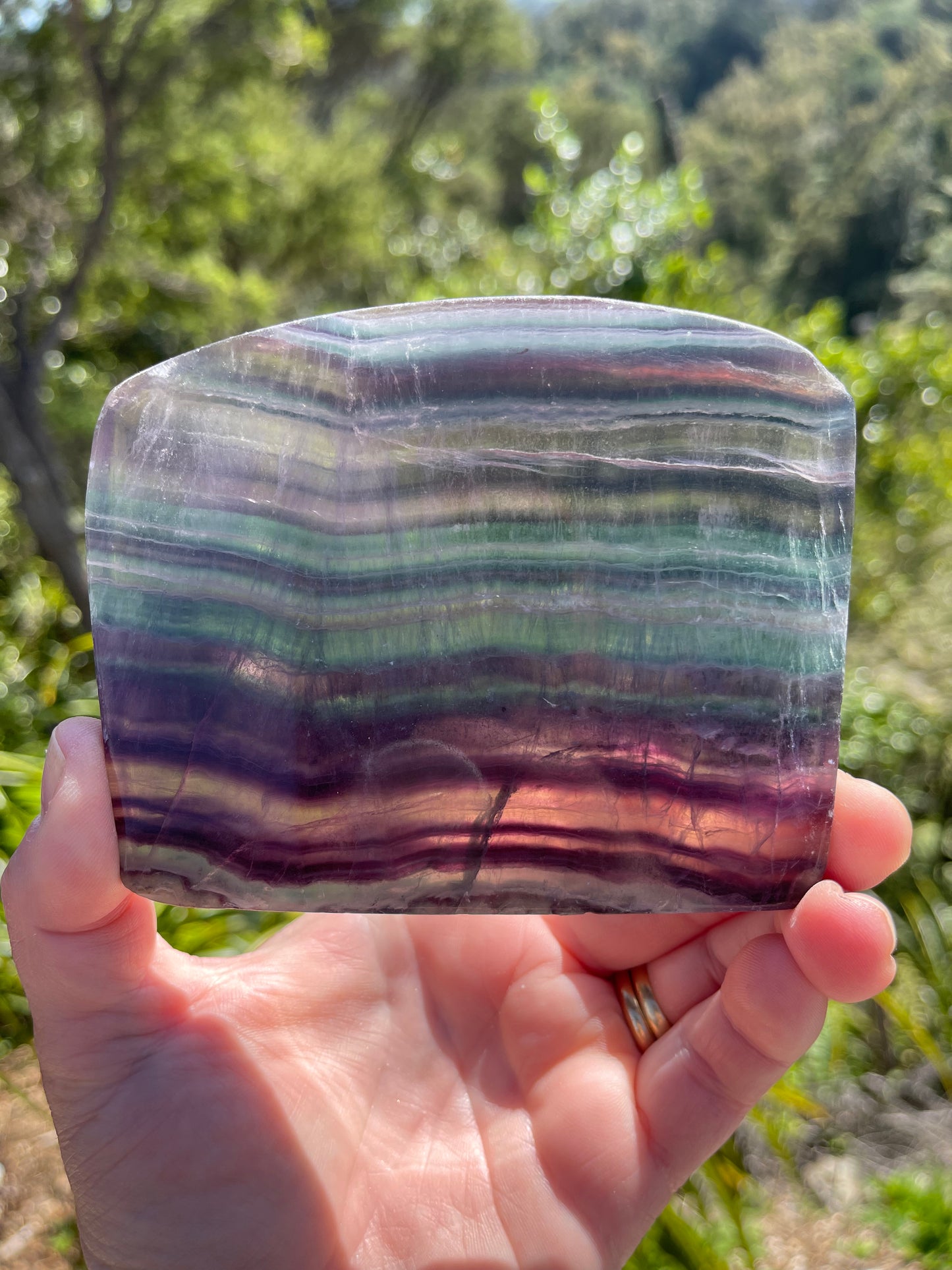 Rainbow Fluorite Slice
