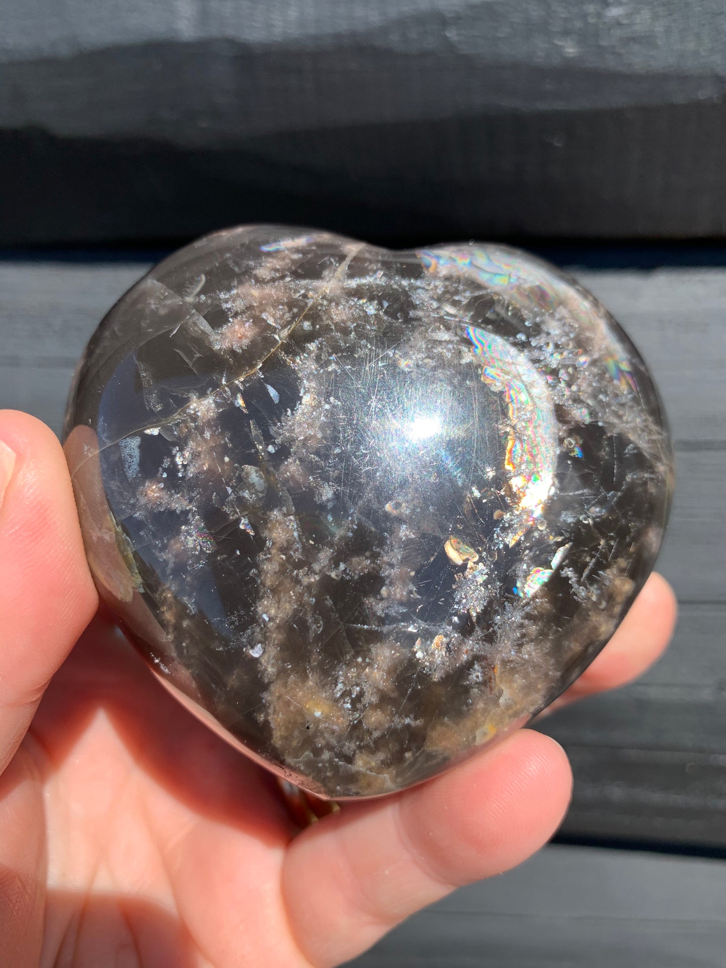 Black Moonstone Heart