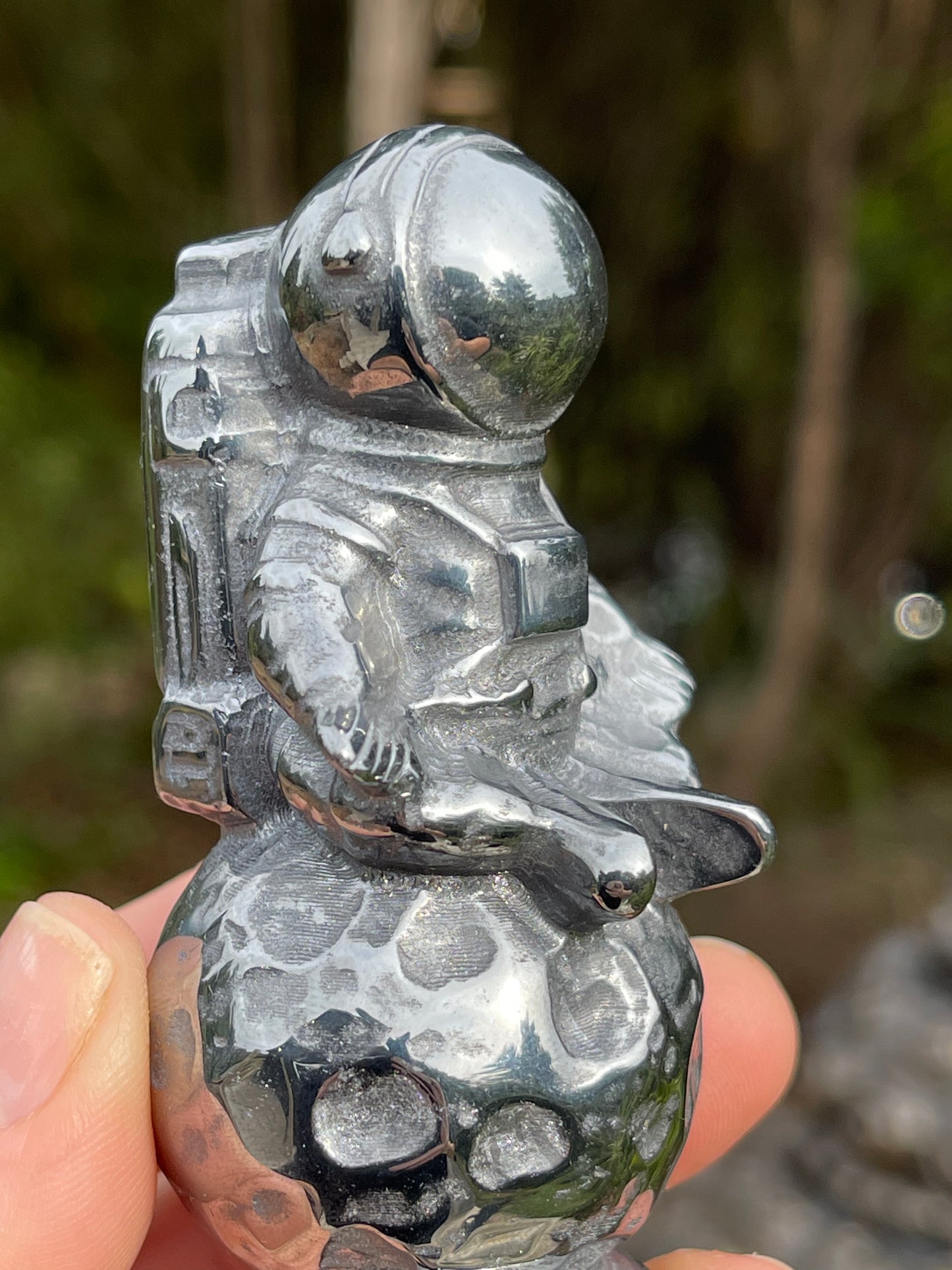 Terahertz Meditating Astronaut on the Moon