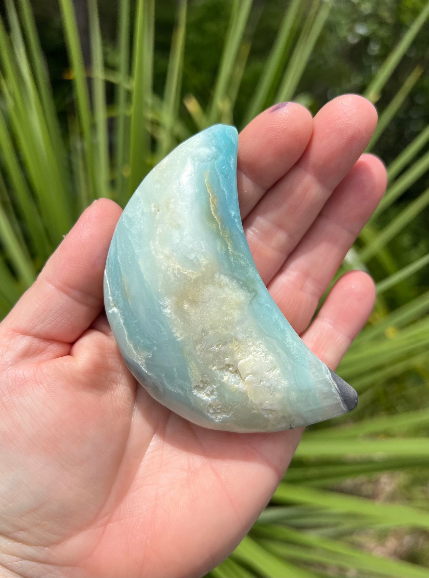 Blue Quartzite Crescent Moon