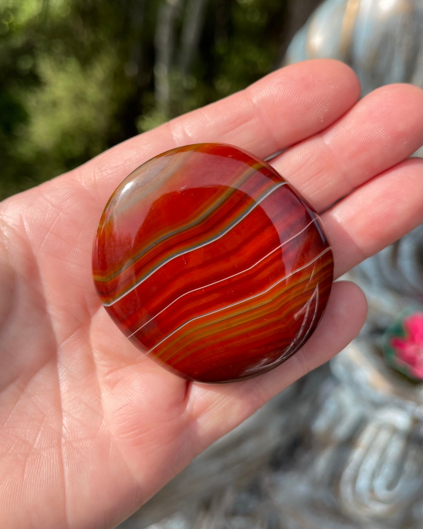 Banded Agate Palm Stone, Dyed