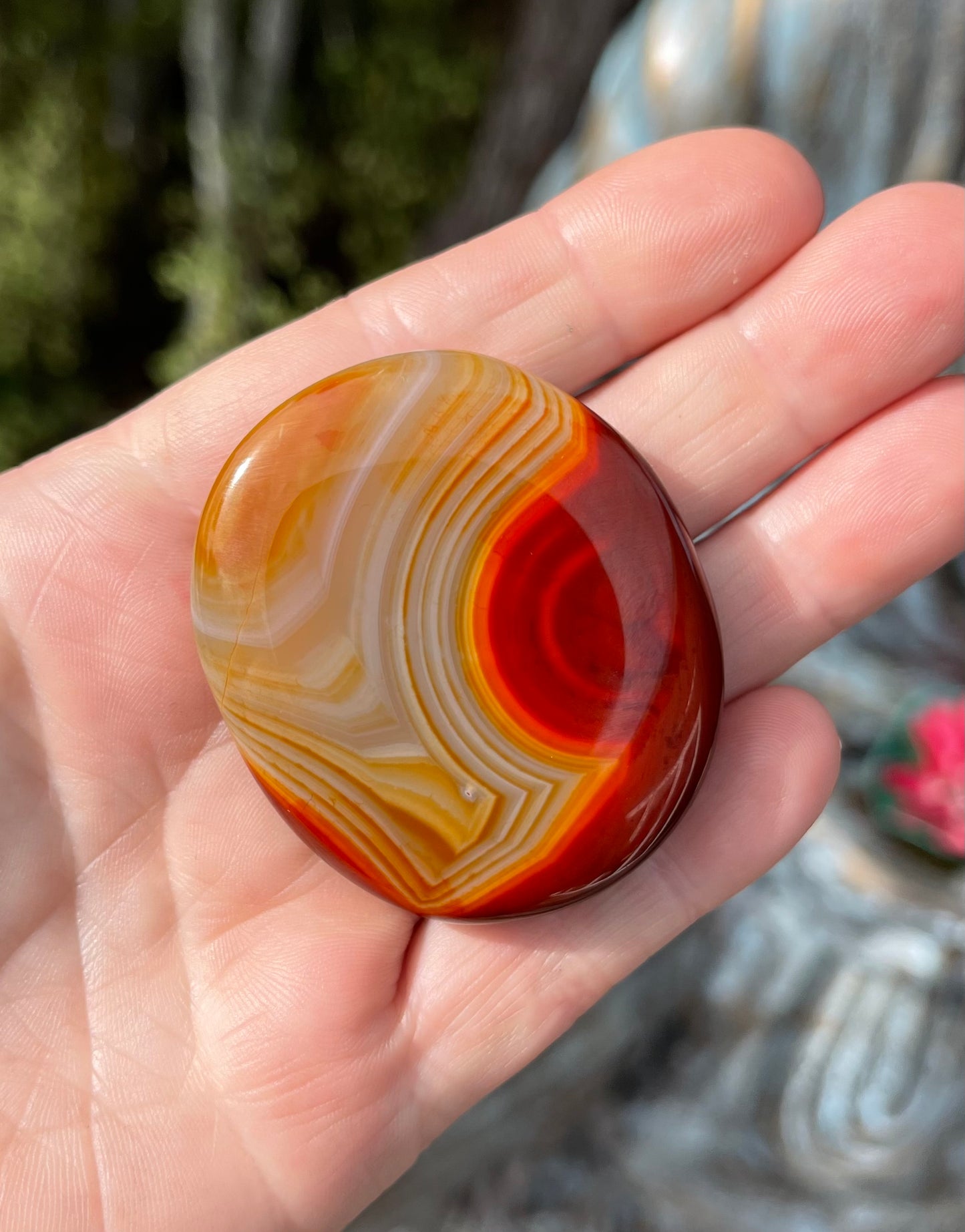 Banded Agate Palm Stone, Dyed