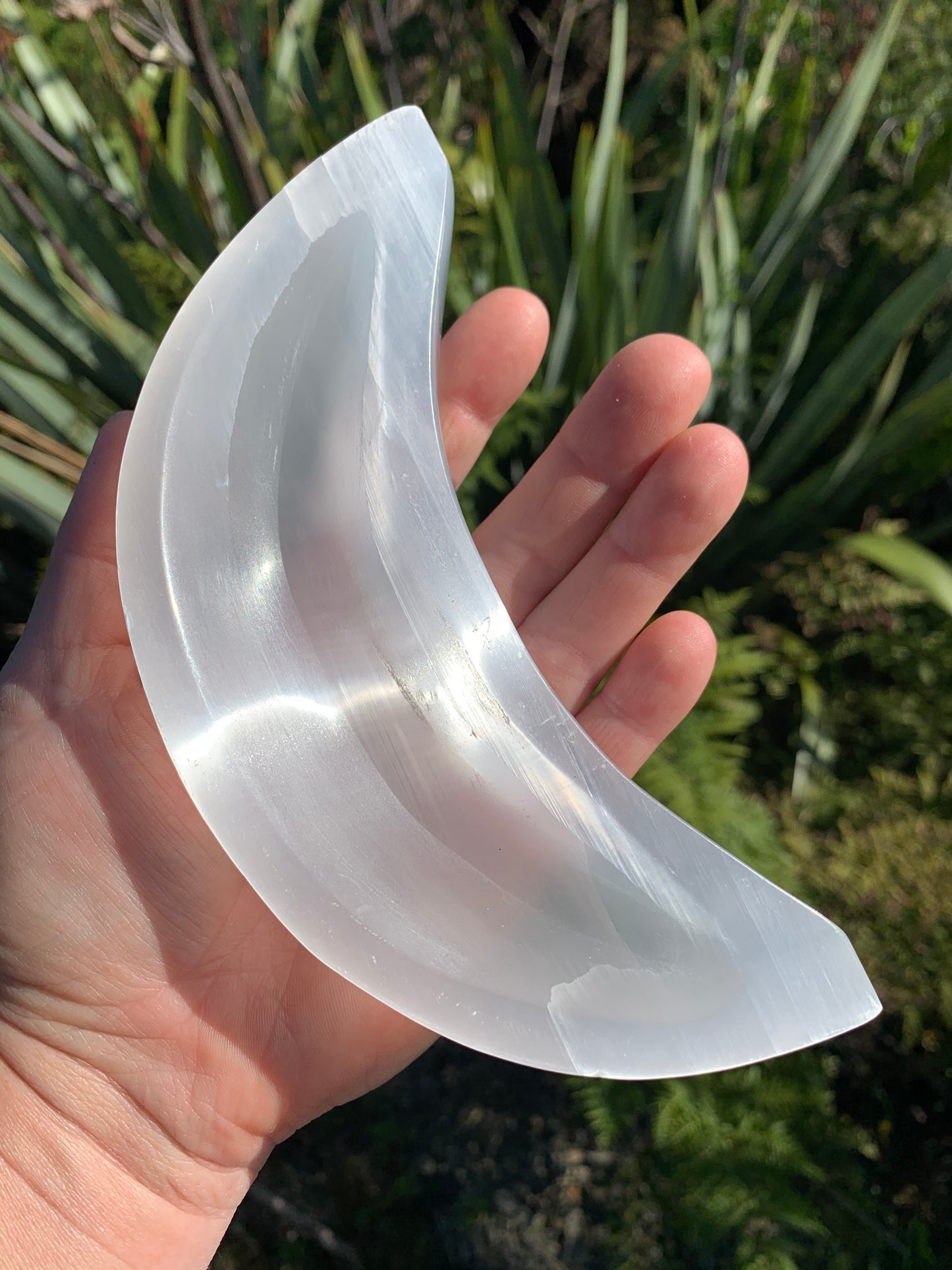Satin Spar Moon Bowl