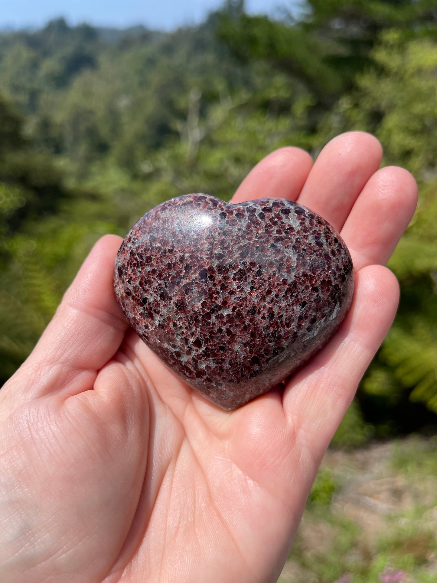 Garnet-Grenatite Puffy Heart