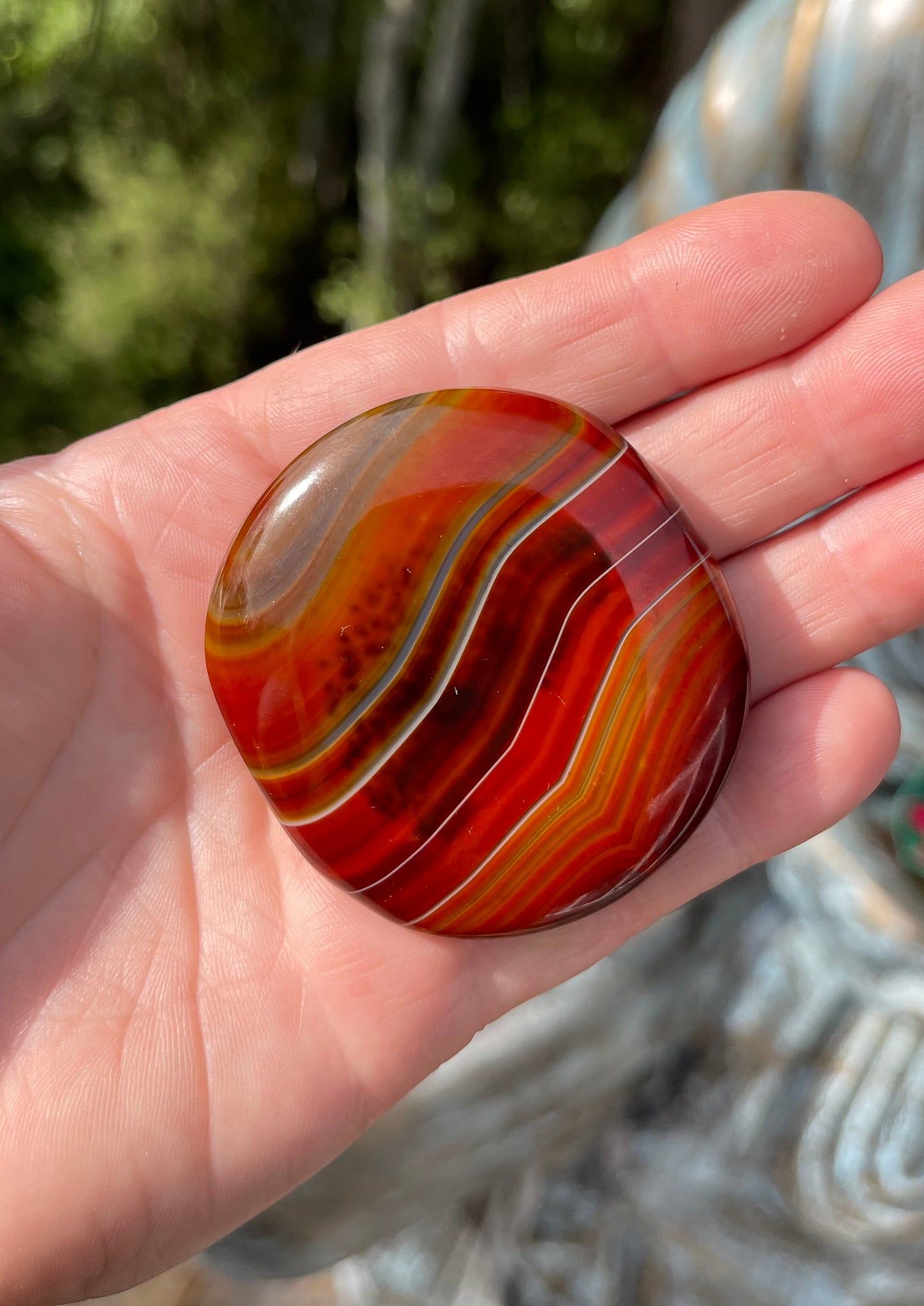 Banded Agate Palm Stone, Dyed