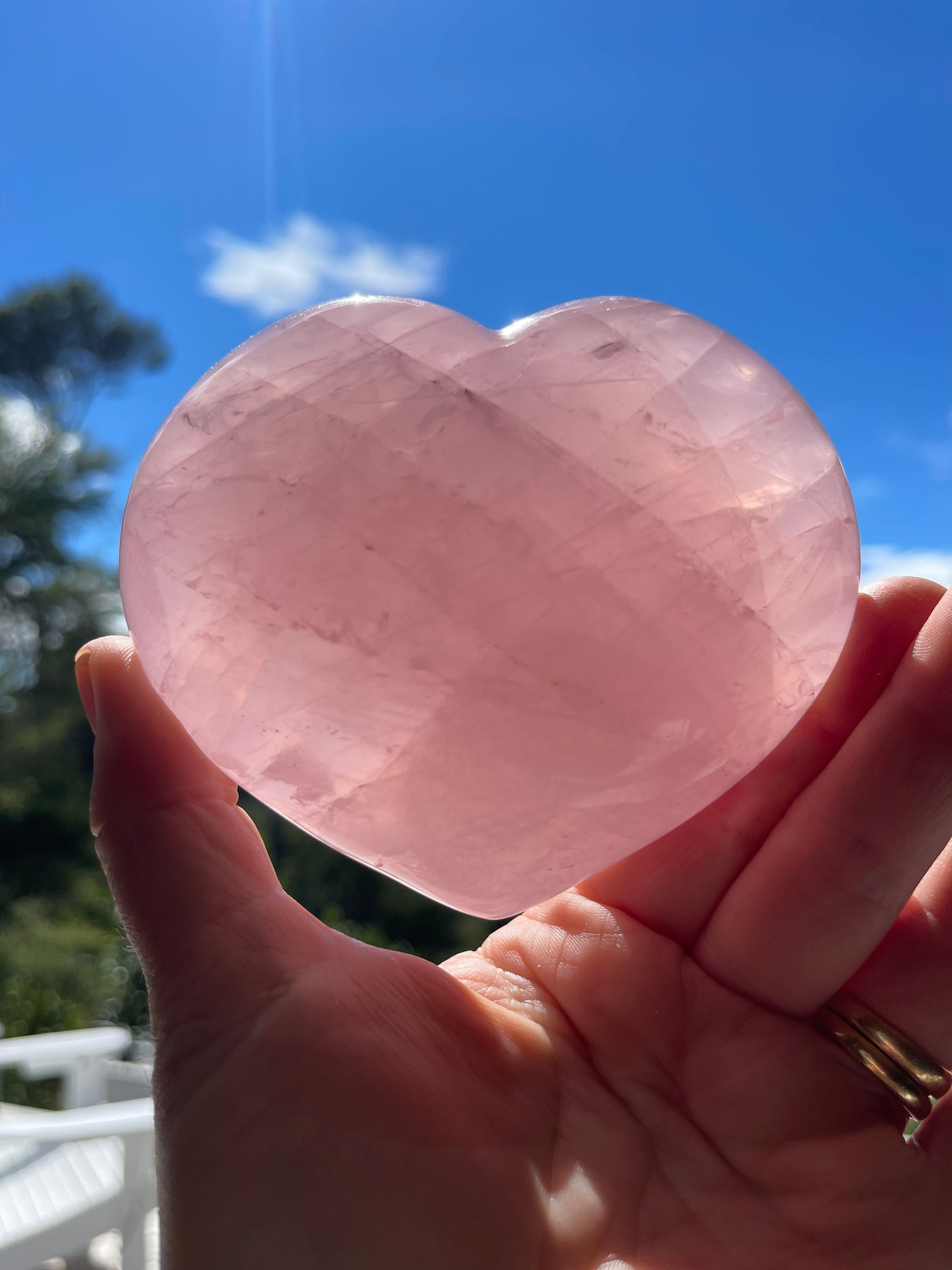 Star Rose Quartz Heart