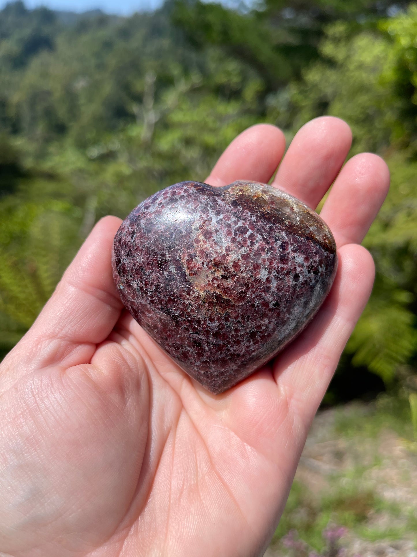 Garnet-Grenatite Puffy Heart