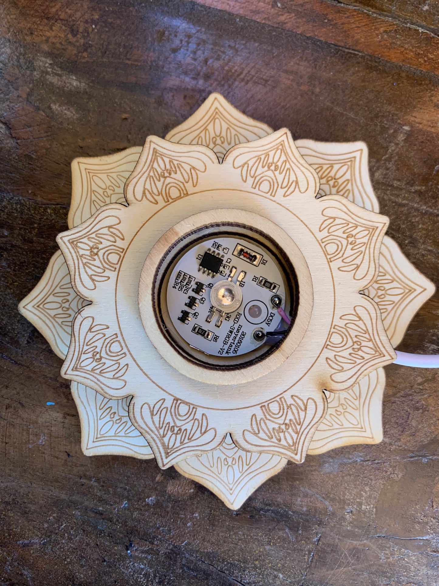 USB Light Base, Lotus Rainbow Colour Changing